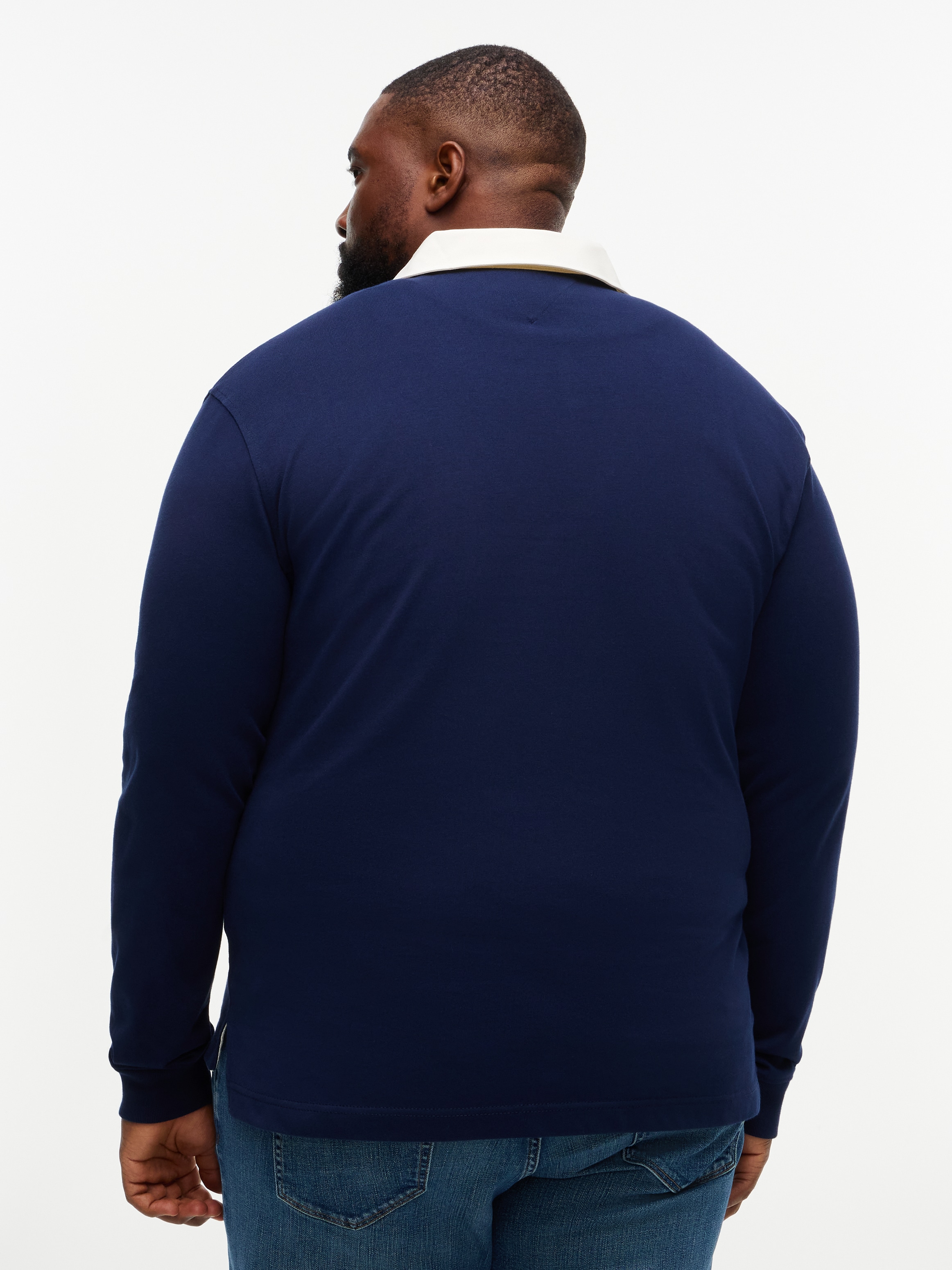 Tommy Hilfiger Big & Tall Rugbyshirt »BT-ESSENTIAL SOLID RUGBY« Grosse Grössen, kontrastfarbener Kragen