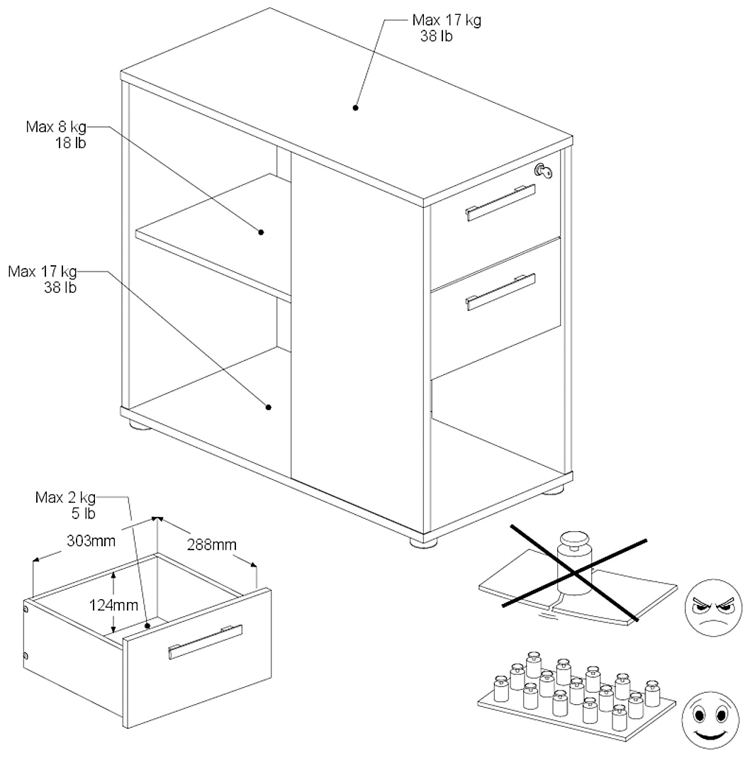 Parisot Ensemble de meubles de bureau »Start Up« Set, 3-tlg., 3 tlg. Gesamtarbeitsfläche 189 x 80 cm
