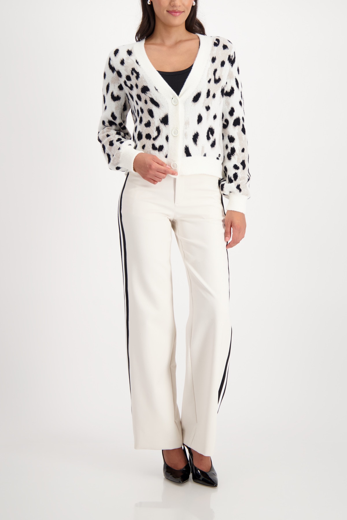 Monari Veste en tricot »Jacke Strickjacke Leojacq.« Regular fit mit V-Ausschnitt