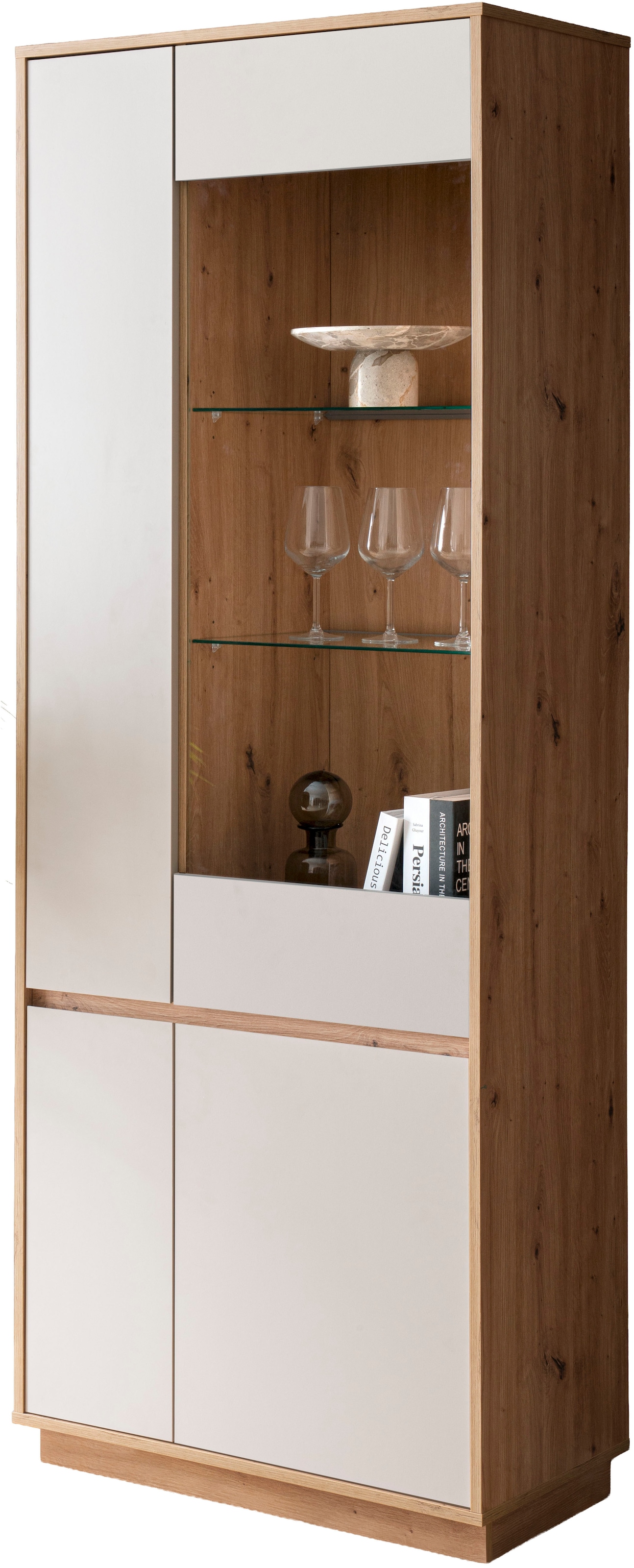 Home affaire Vitrine »Sonora, moderne Glasvitrine, Stauraumelement, Schrank« filigrane Rahmenoptik, ausreichend Stauraum, vielseitig einsetzbar