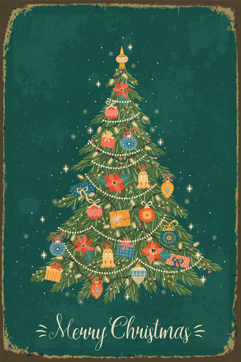 queence Alu-Dibond-Druck »Weihnachtsbaum« Weihnachten | Weihnachtsbaum 1 Stk. tlg. Merry Christmas, Grün, Schild