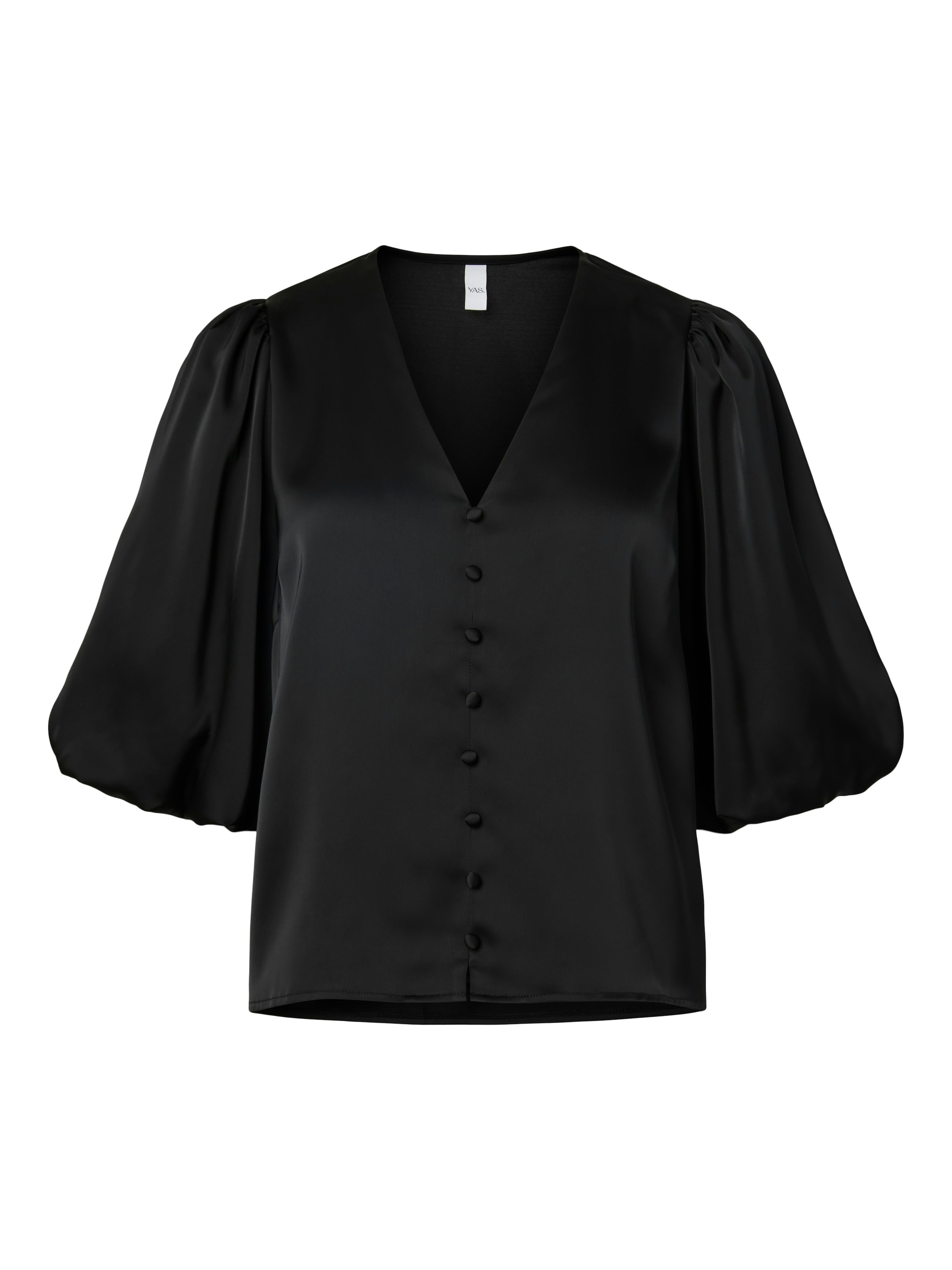 Y.A.S Blouse à manches courtes »YASPELLA 2/4 V-NECK TOP S. NOOS« mélange de matériaux, coupe régulière