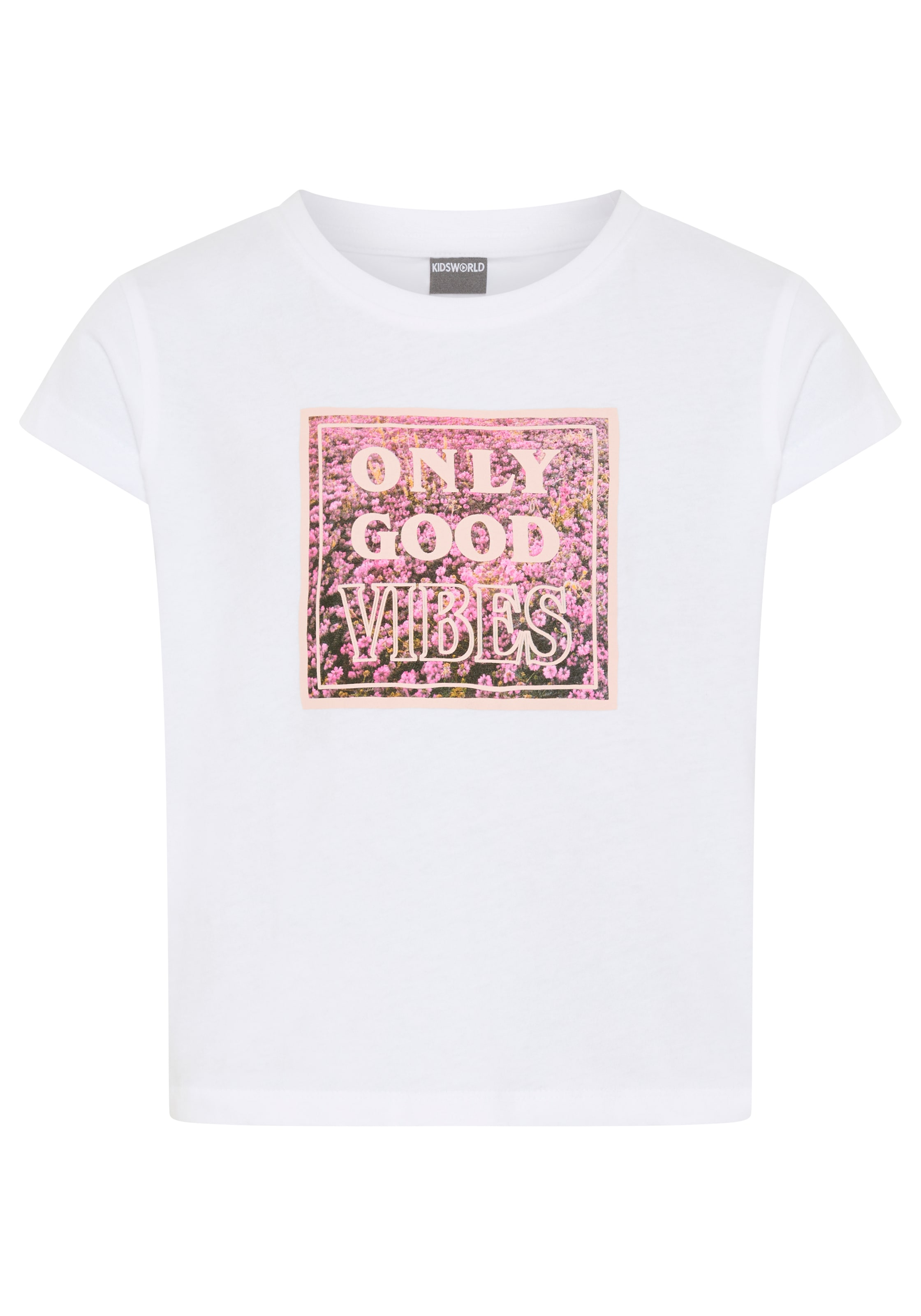 KIDSWORLD T-shirt »ONLY GOOD VIBES - Druck« Kurzarm,  gerade Passform,  mit peppigen Statements und Sprüchen