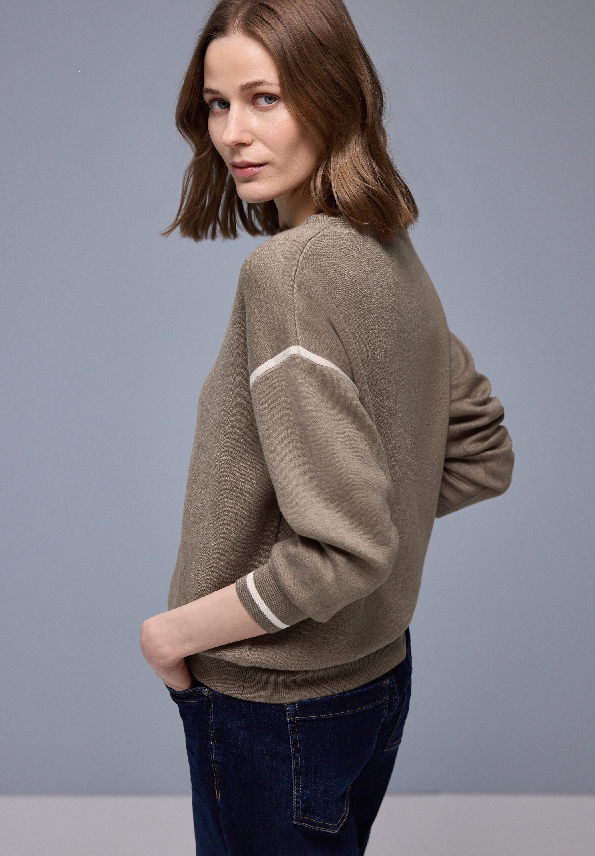 STREET ONE Pull en tricot mit Kontrastdetails