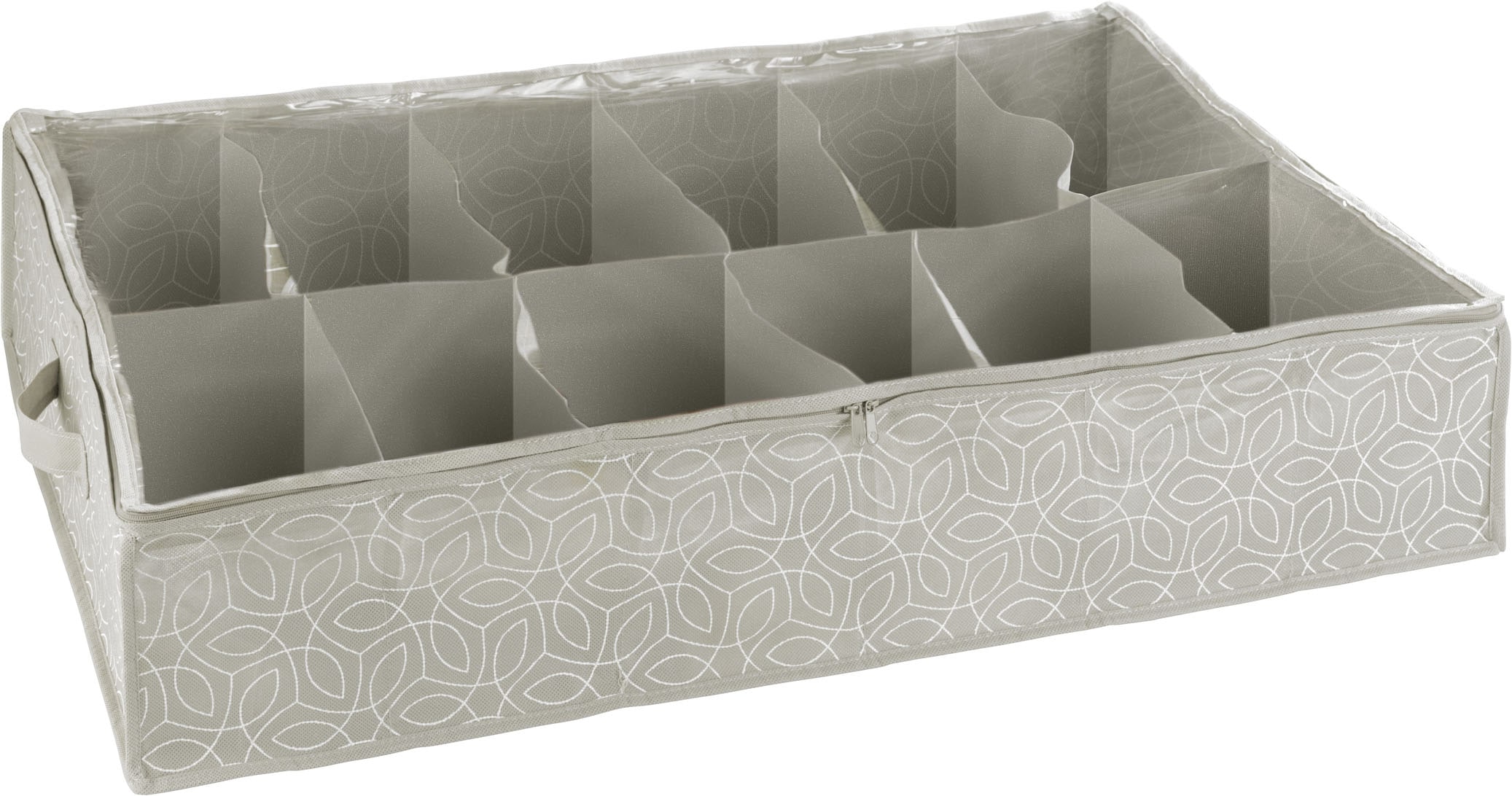 WENKO Commode sous le lit »Modell Balance« boîte de rangement pour 12 paires de chaussures avec fenêtre et fermeture éclair