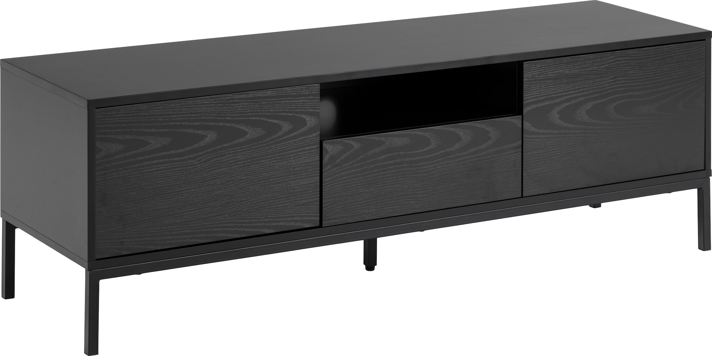 ACTONA GROUP Meuble TV 1 tiroir, 1 compartiment ouvert et 2 compartiments fermés, largeur 140 cm