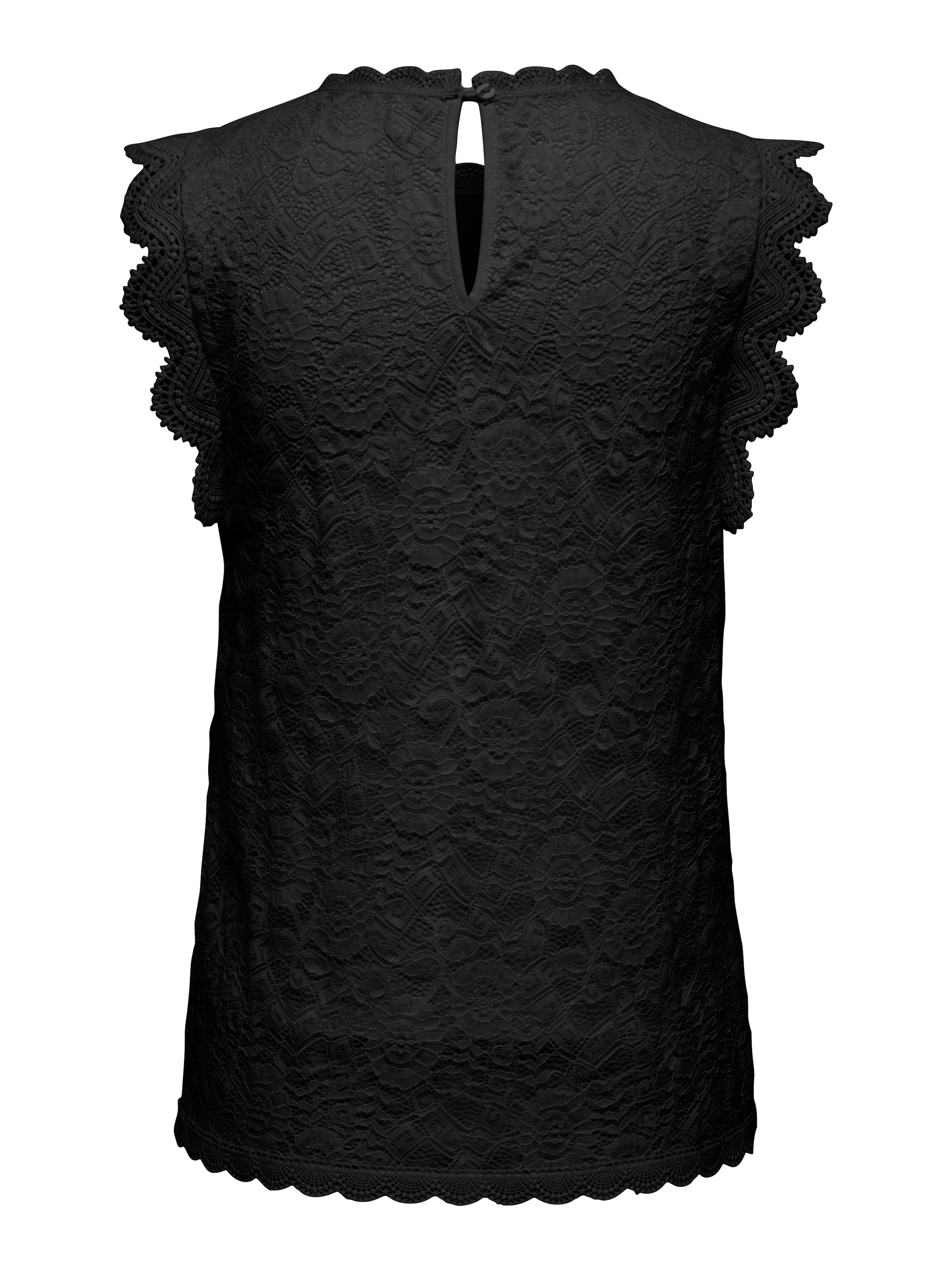 ONLY Top en dentelle »ONLSINE S/L LACE TOP CS JRS« mélange de matières, coupe régulière, col rond