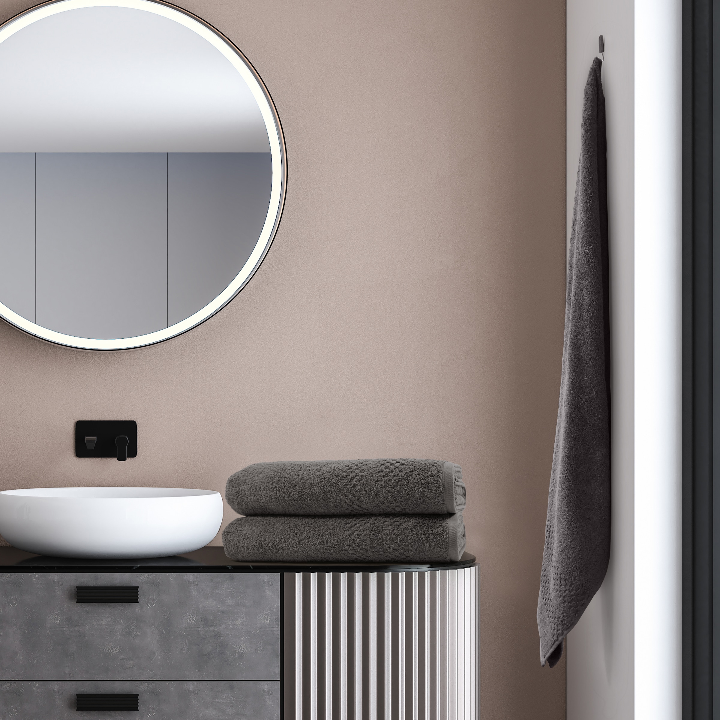 my home Saunatuch »Regona, 80x200cm, flauschig und weich, 100% Baumwolle, 500 gr/m²« Premium Handtücher mit Bordüre, Handtuch-Set, 5 Jahre Garantie