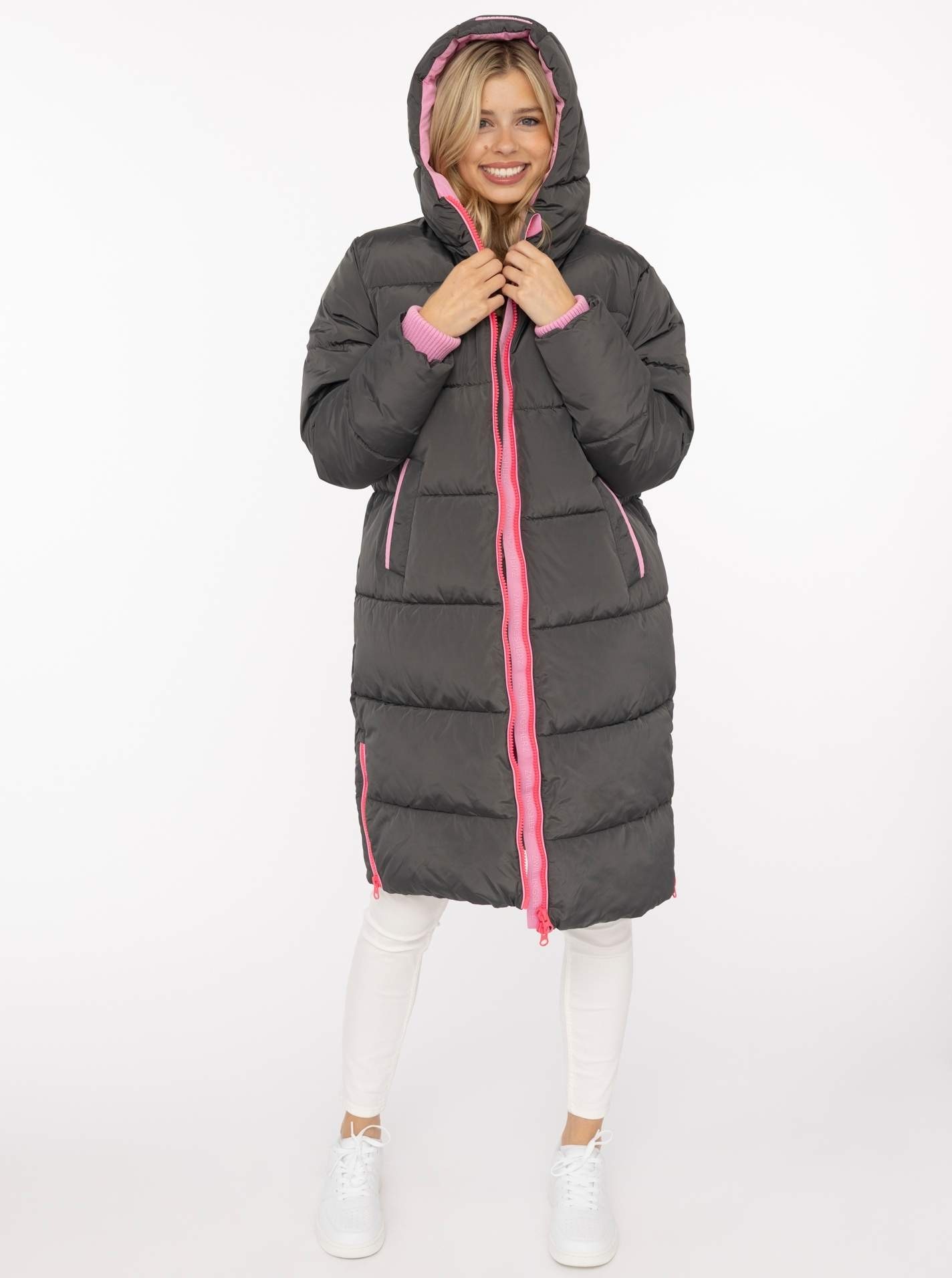 Zwillingsherz Steppmantel »„Cozy“« Kapuze, farbliche Details, Reissverschluss, elastische Bündchen