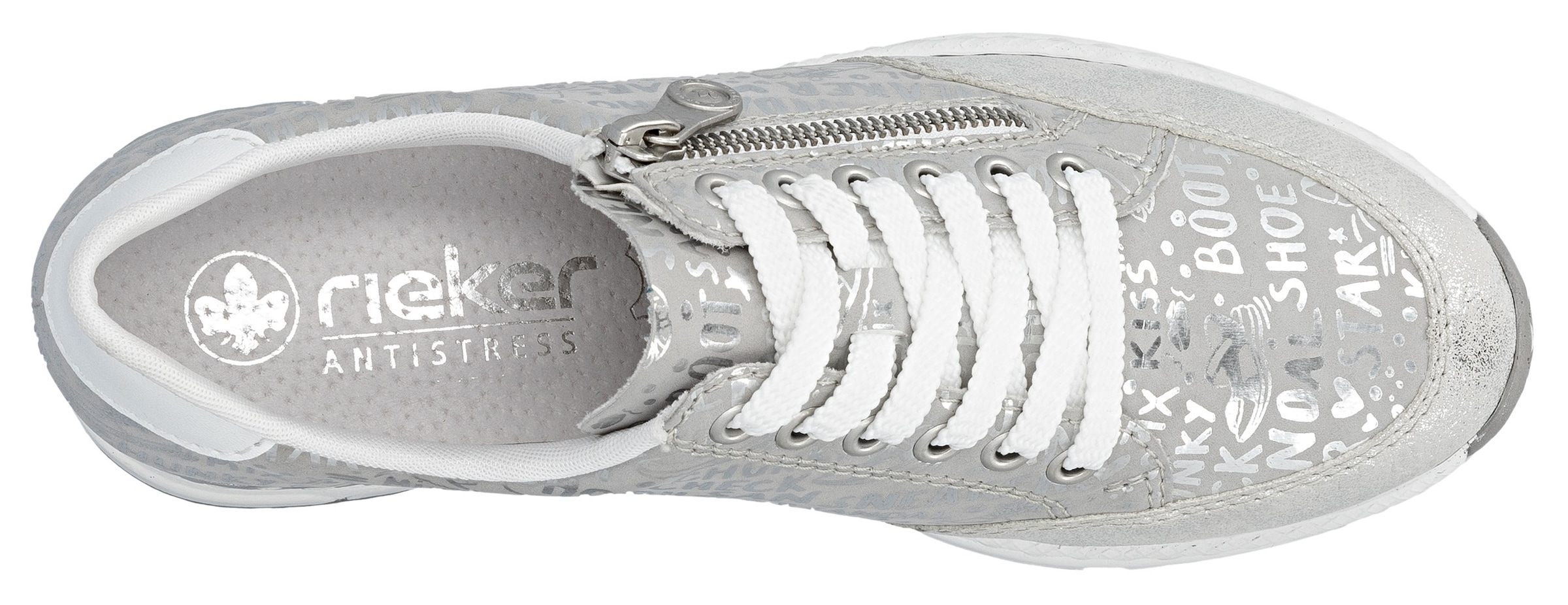 Rieker Sneakers  mit Lettern bedruckt, Freizeitschuh, Halbschuh, Schnürschuh