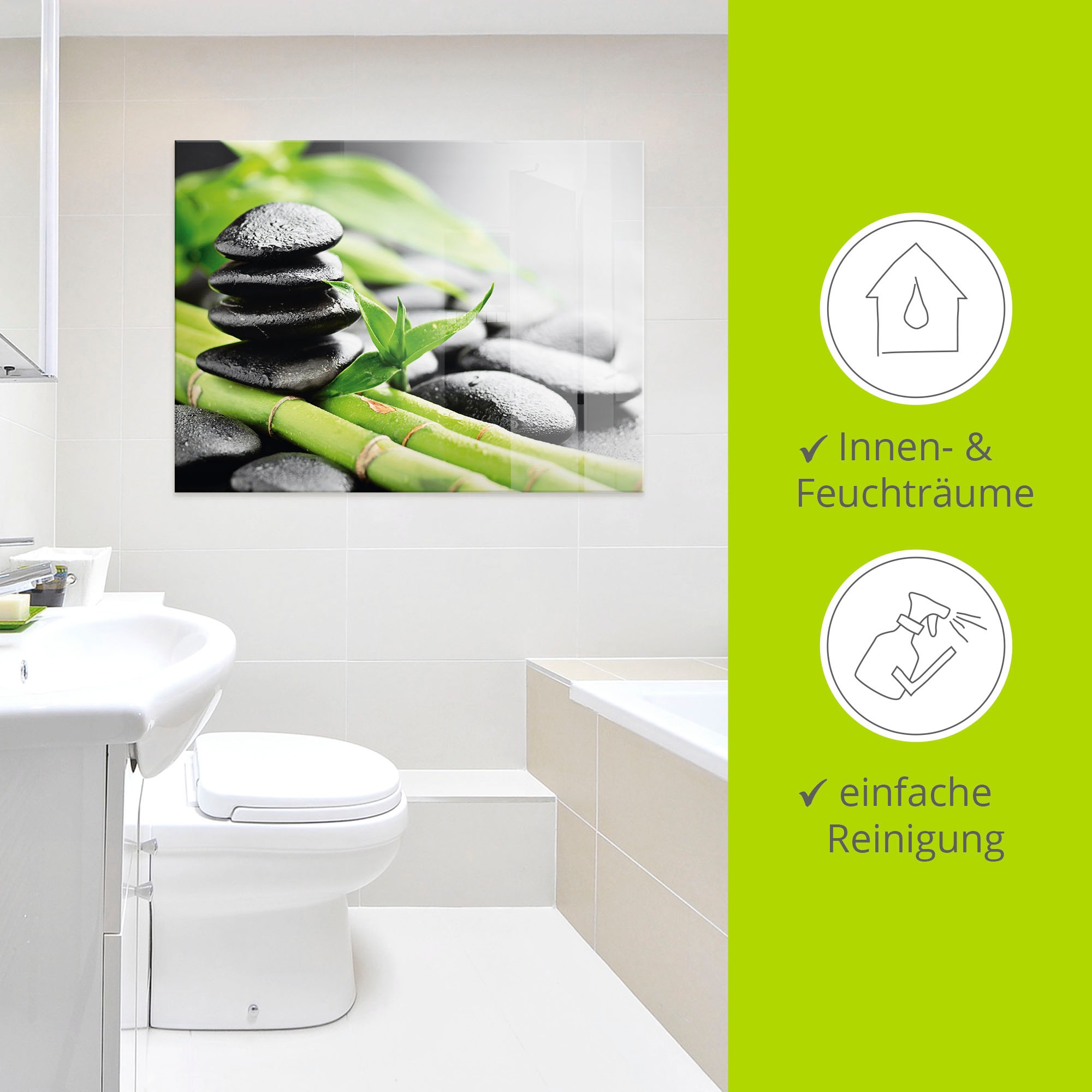 Artland Glasbild »Wachstum - Lavasteine Bambus« Zen 1 Stk. tlg. in verschiedenen Grössen