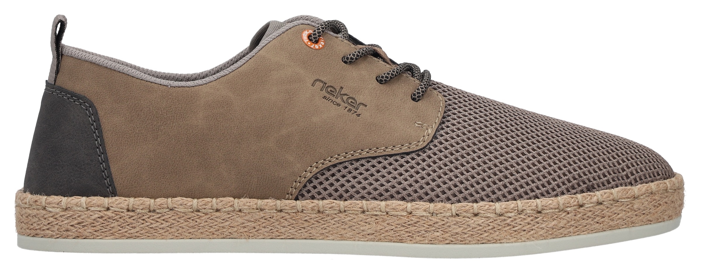 Rieker Chaussure à lacets  Chaussure basse, sneaker, à lacets avec bordure en raphia sur la semelle