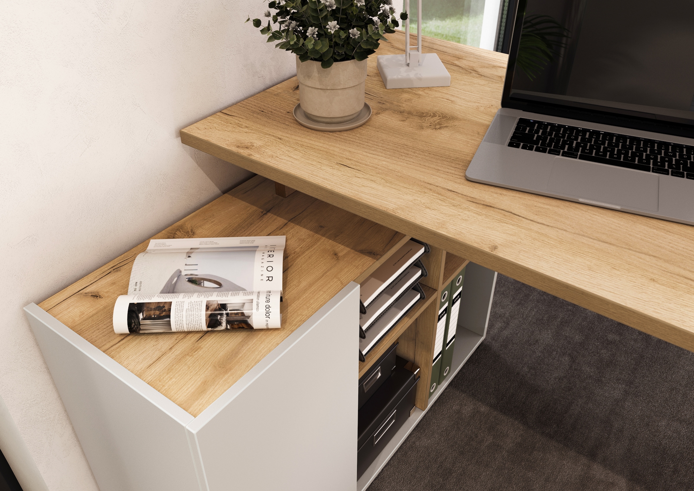 GERMANIA Ensemble de meubles de bureau »Adrano« 3 cuis tlg. mit integriertem Sideboard