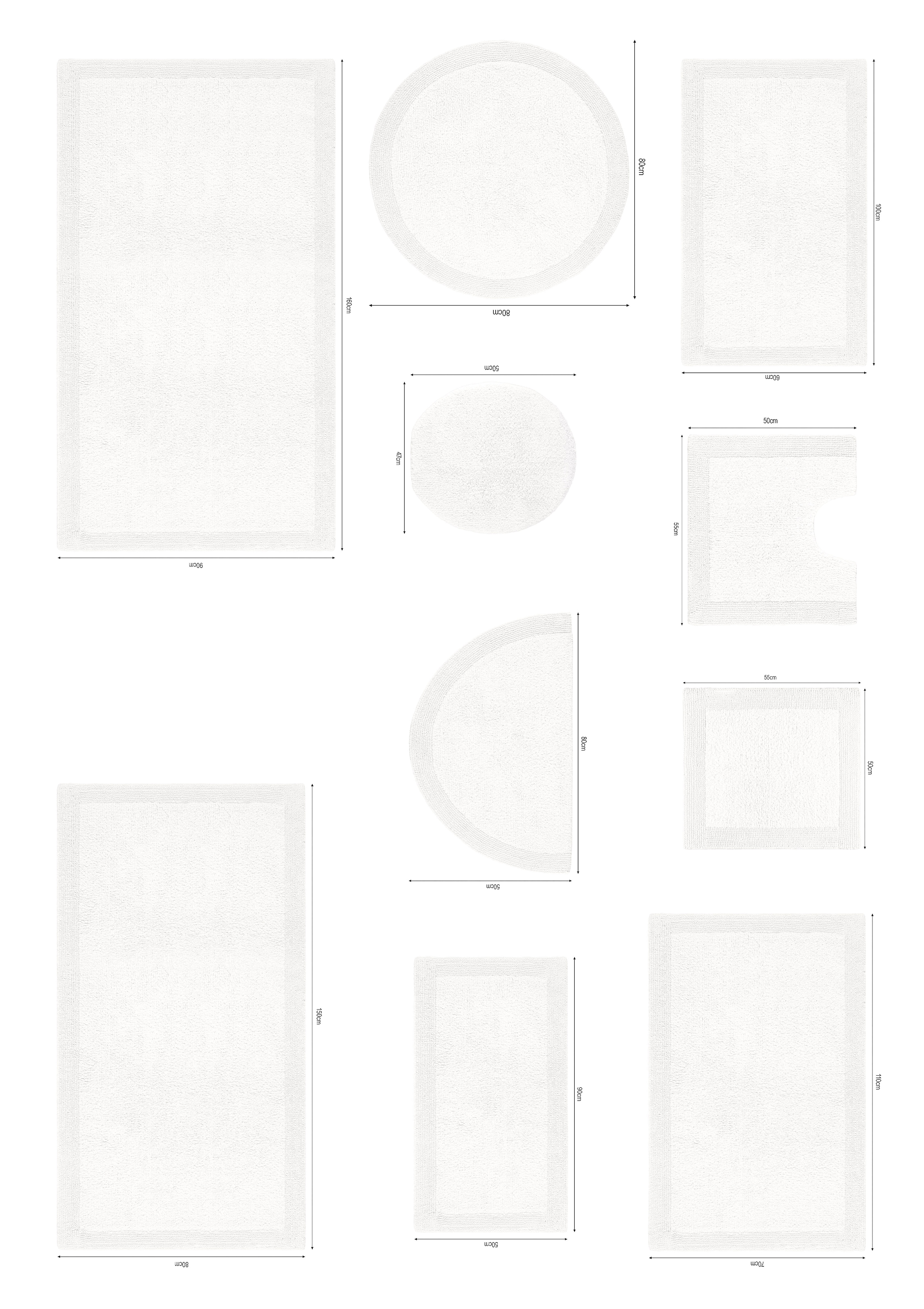 my home Badematte »Kapra, Badvorleger, Badezimmer Teppich« Höhe 14 mm beidseitig nutzbar | fussbodenheizungsgeeignet | strapazierfähig mit Bordüre, Badteppich, Badematte, Baumwolle