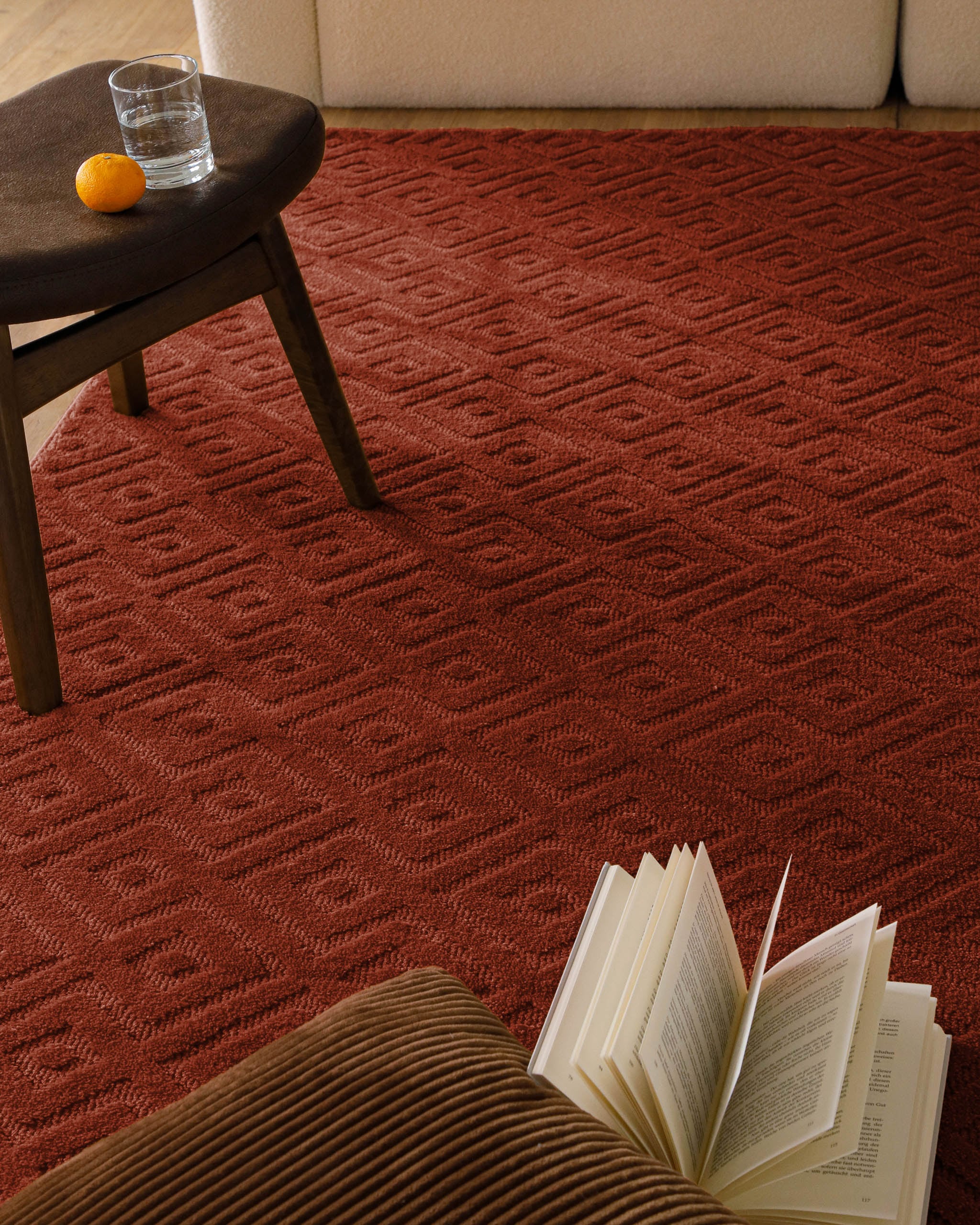 Wecon home Teppich »Castello TWO« rechteckig 7 mm Höhe Schurwolle, Kurzflor mit Hoch-Tief-Effekt, Wohnzimmer, Rautenmuster