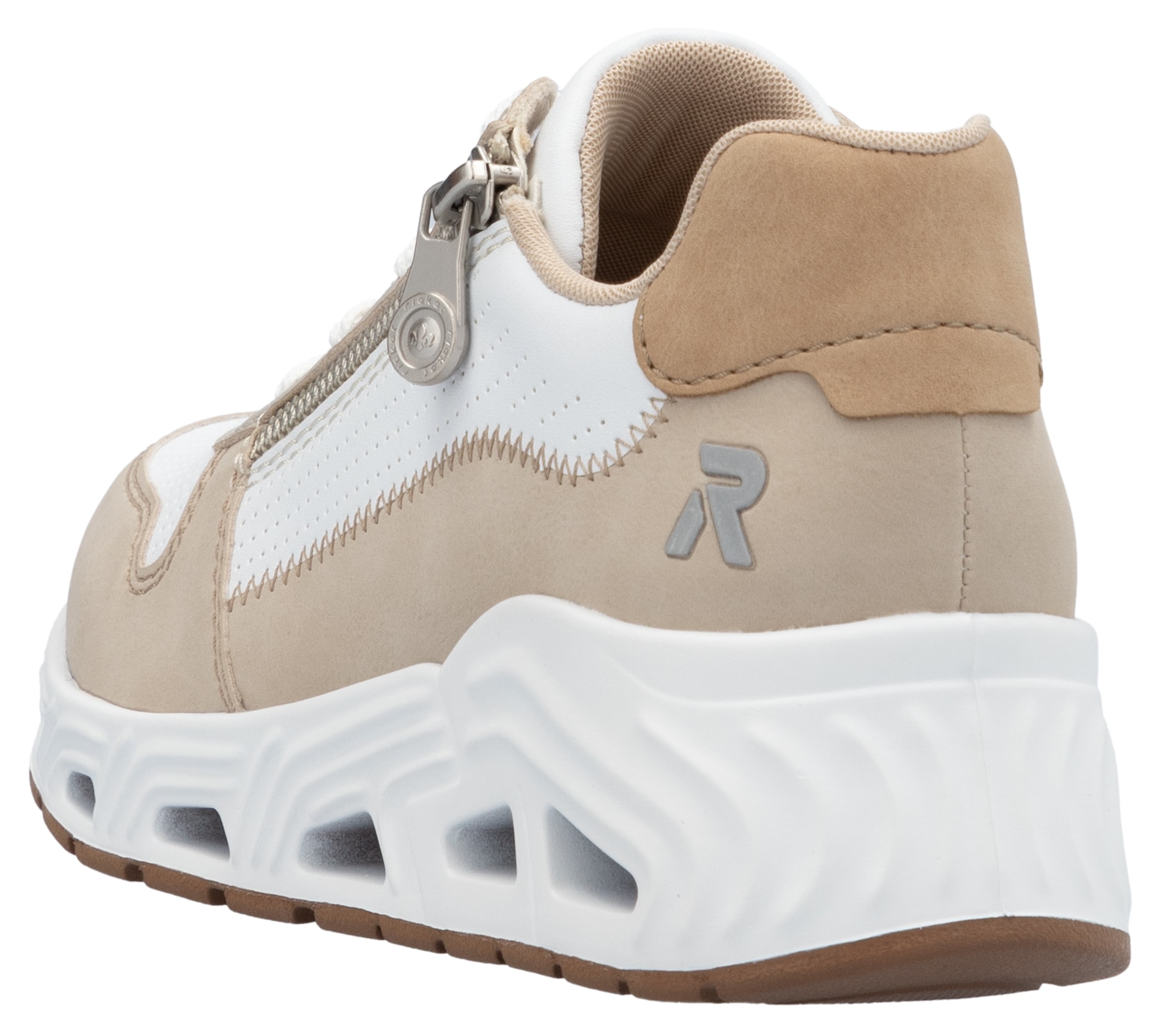 RIEKER Sport Baskets compensées  Schnürschuh, Halbschuh, Freizeitsneaker mit Reissverschluss