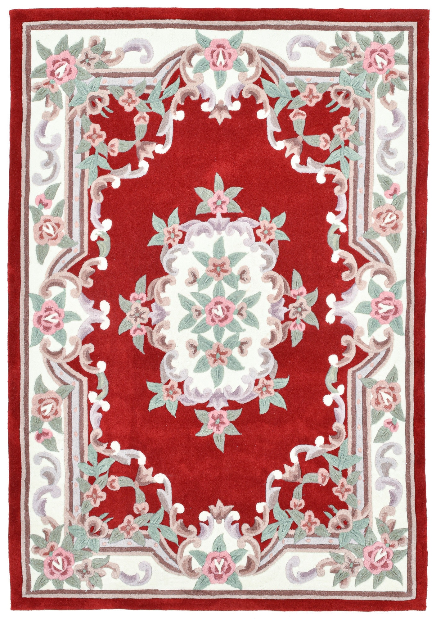 THEKO Tapis »Ming, handgetuftet« Rectangulaire 14 mm Höhe fait main, couleurs pastel, design floral, salon