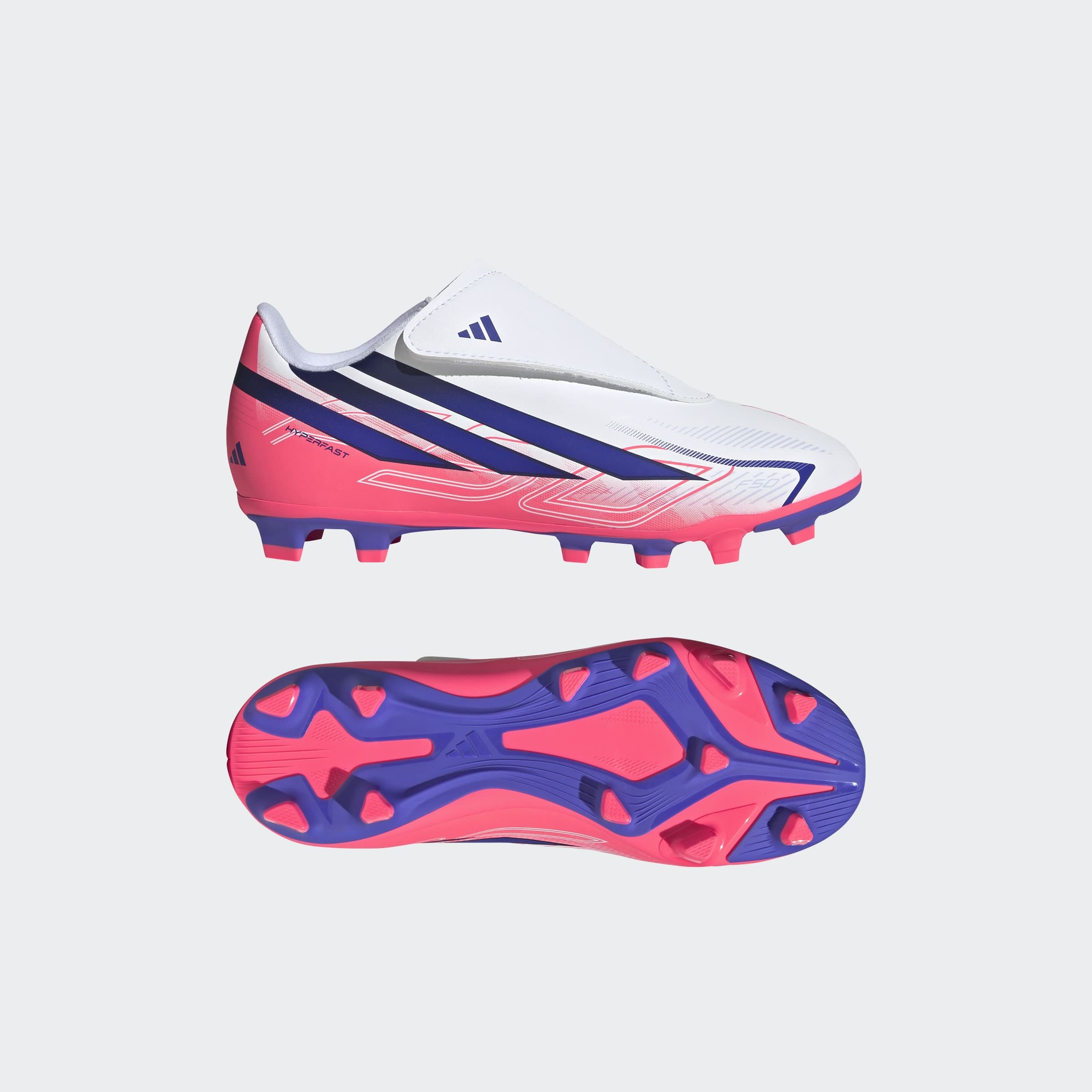 adidas Performance Fussballschuh »F50 HYPERFAST CLUB KIDS , KLETTVERSCHLUSS, FESTE / GEMISCHTE BÖDEN«  für viele verschiedene Böden geeignet, für Jugendliche & Kinder