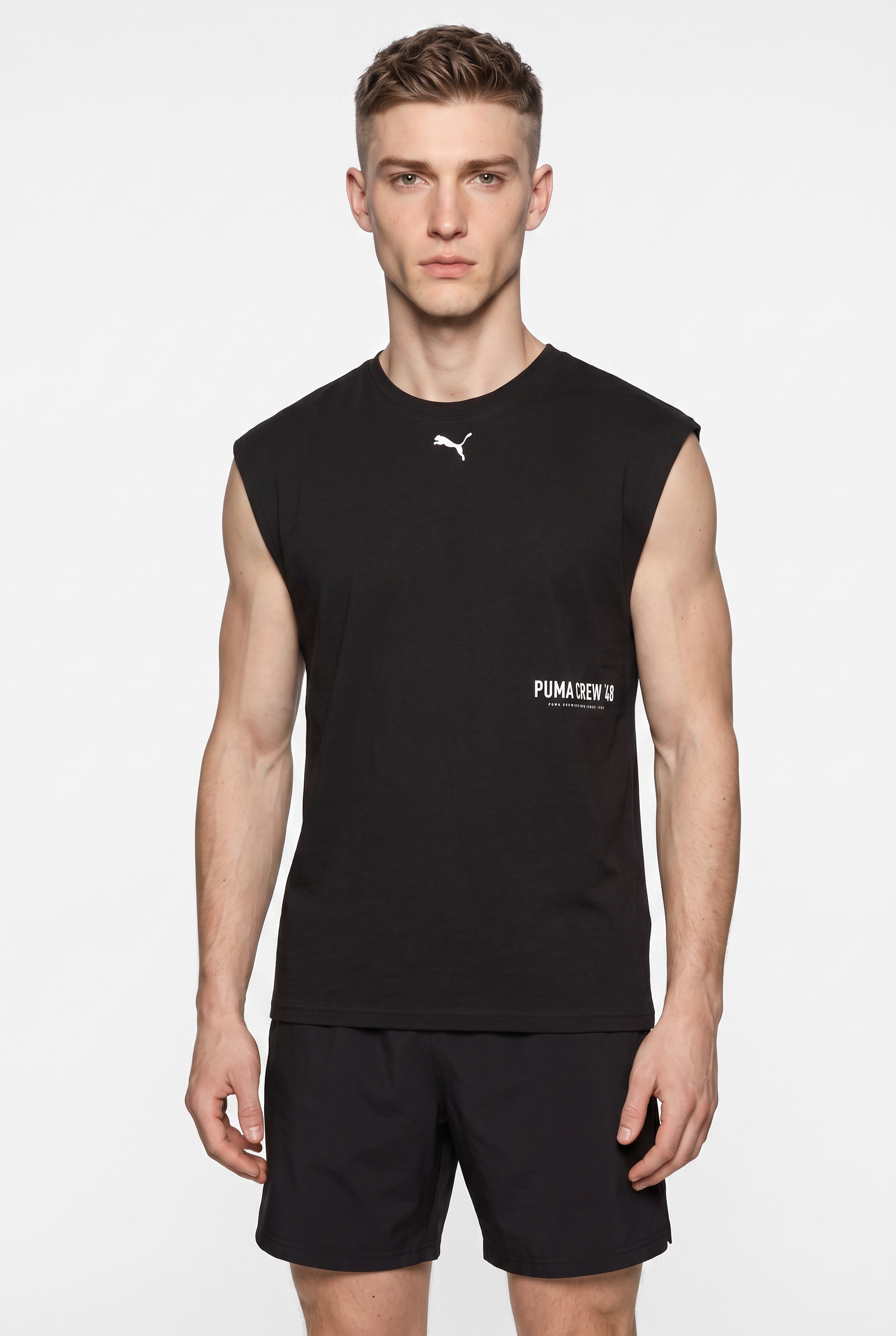 PUMA Trainingsshirt »M GRAPHIC CUTOFF TANK« Regular Fit, atmungsaktiv, schnell trocknend, Rundhalsausschnitt