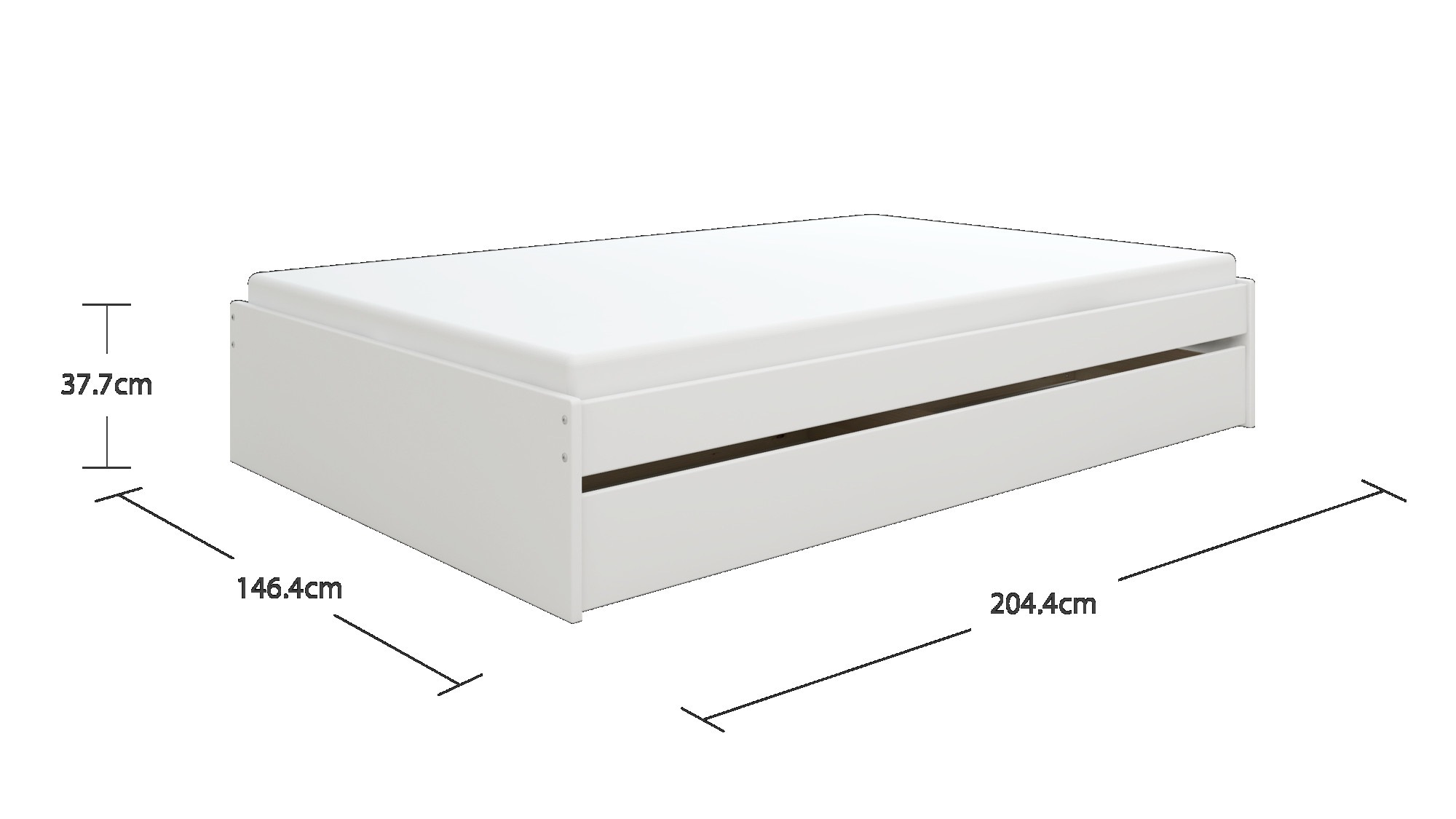 GOODproduct Bett »Magdala, Futonbett, schlichtes Design, Top Qualität« Breite/ Belastbarkeit: 120cm/200 KG, 90cm/ 100KG,  aus robustem MDF, Breite Liegefläche 140 cm, Bettkasten optional