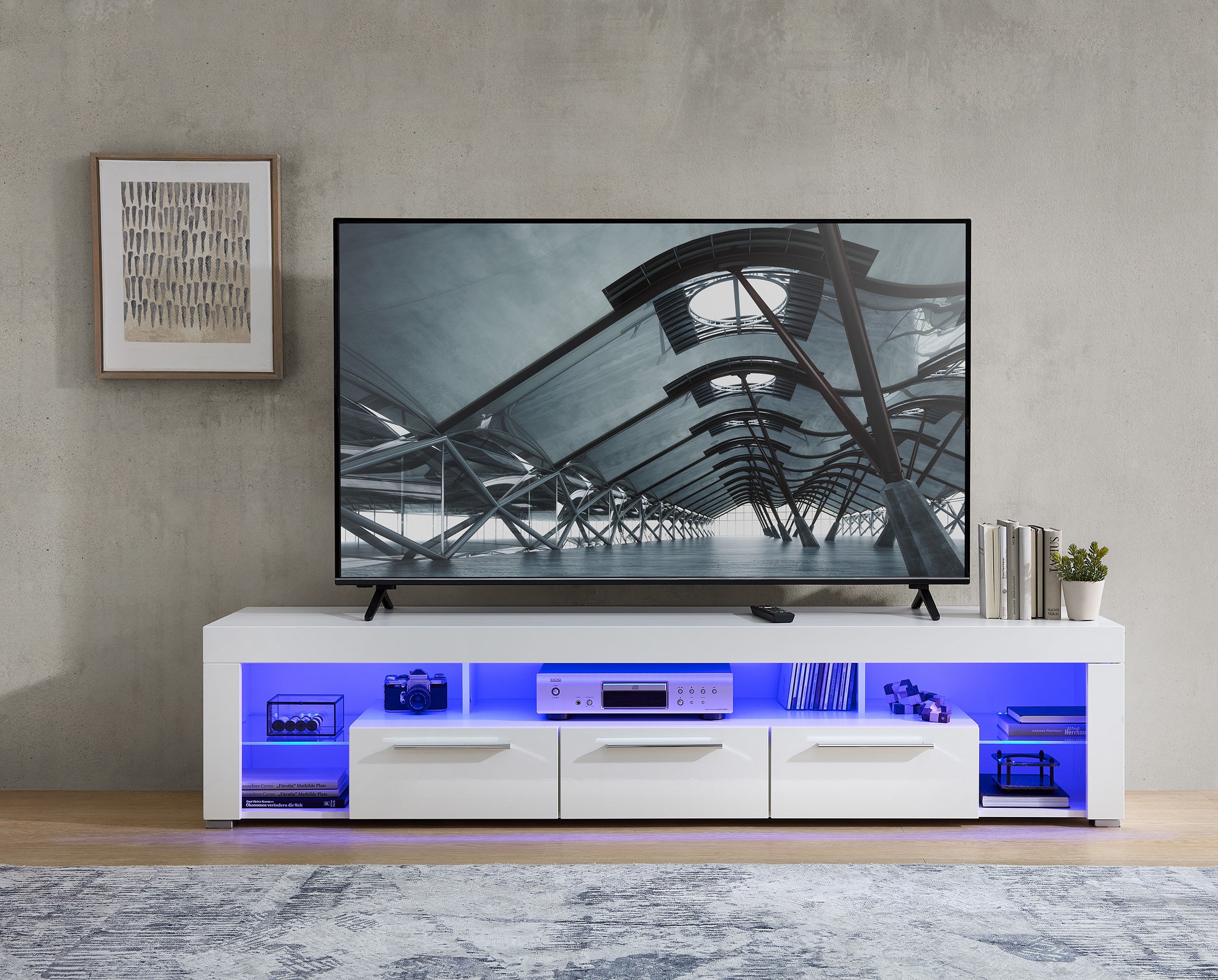 Stolkom TV-Schrank »Goal« 3 Schubkästen, 5 offenen Fächern, Stellmass 200/44/44 cm