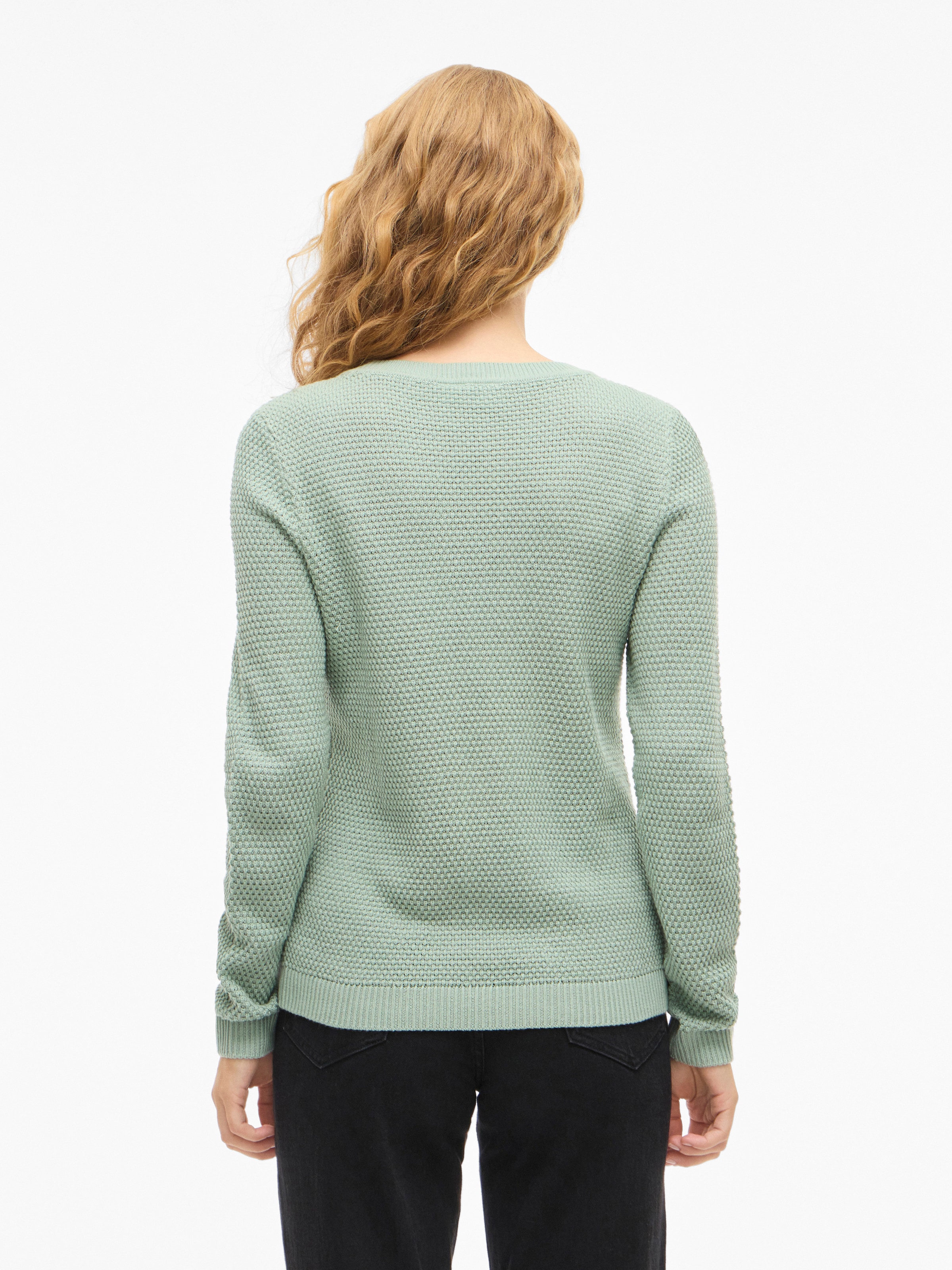Vila Pull à col rond »VIDALO O-NECK L/S KNIT TOP- NOOS« coton, coupe régulière
