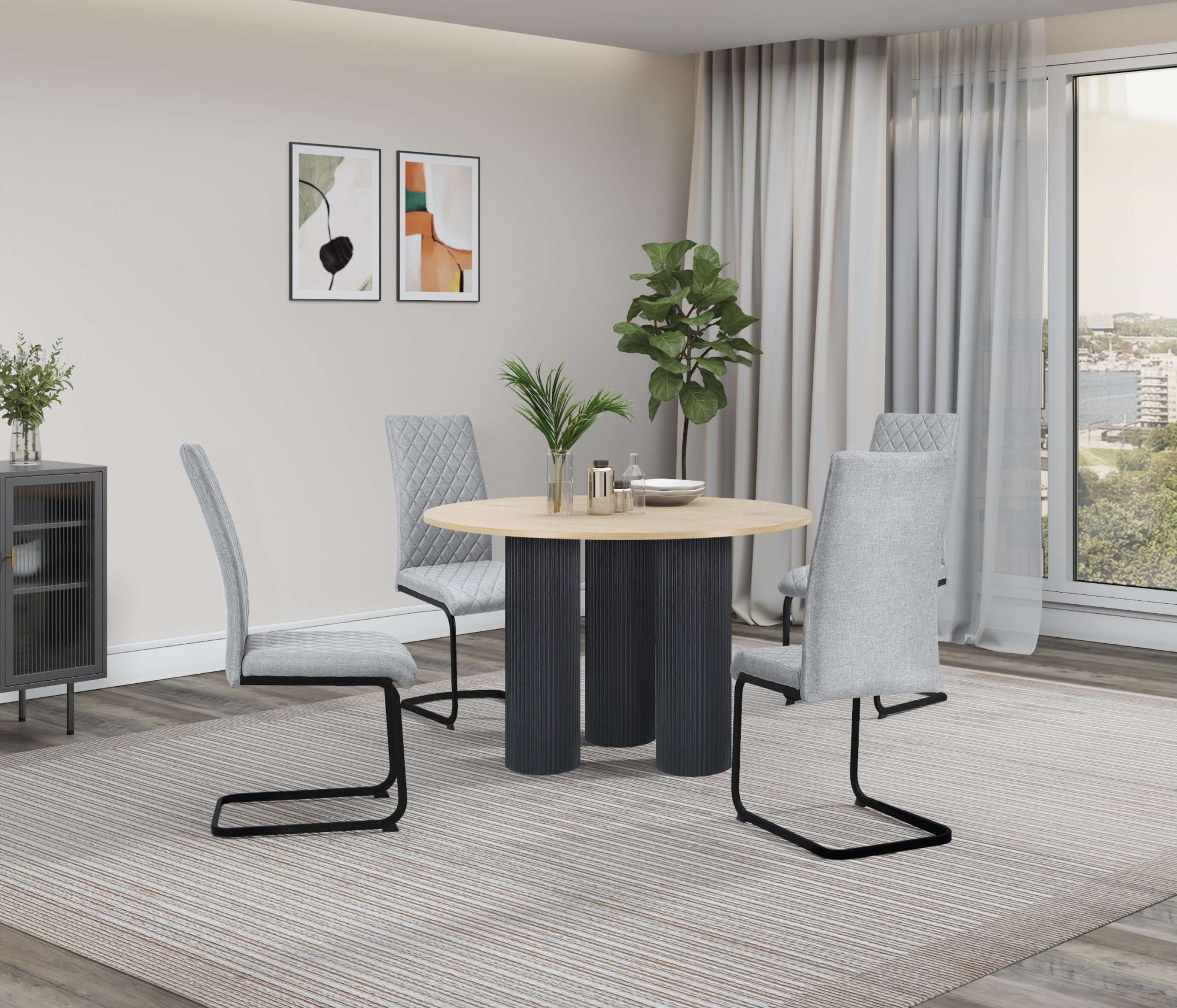 GOODproduct Esszimmerstuhl »Valbourg« () Freischwinger, gepolsterte Rückenlehne und Sitzfläche, 2er Set