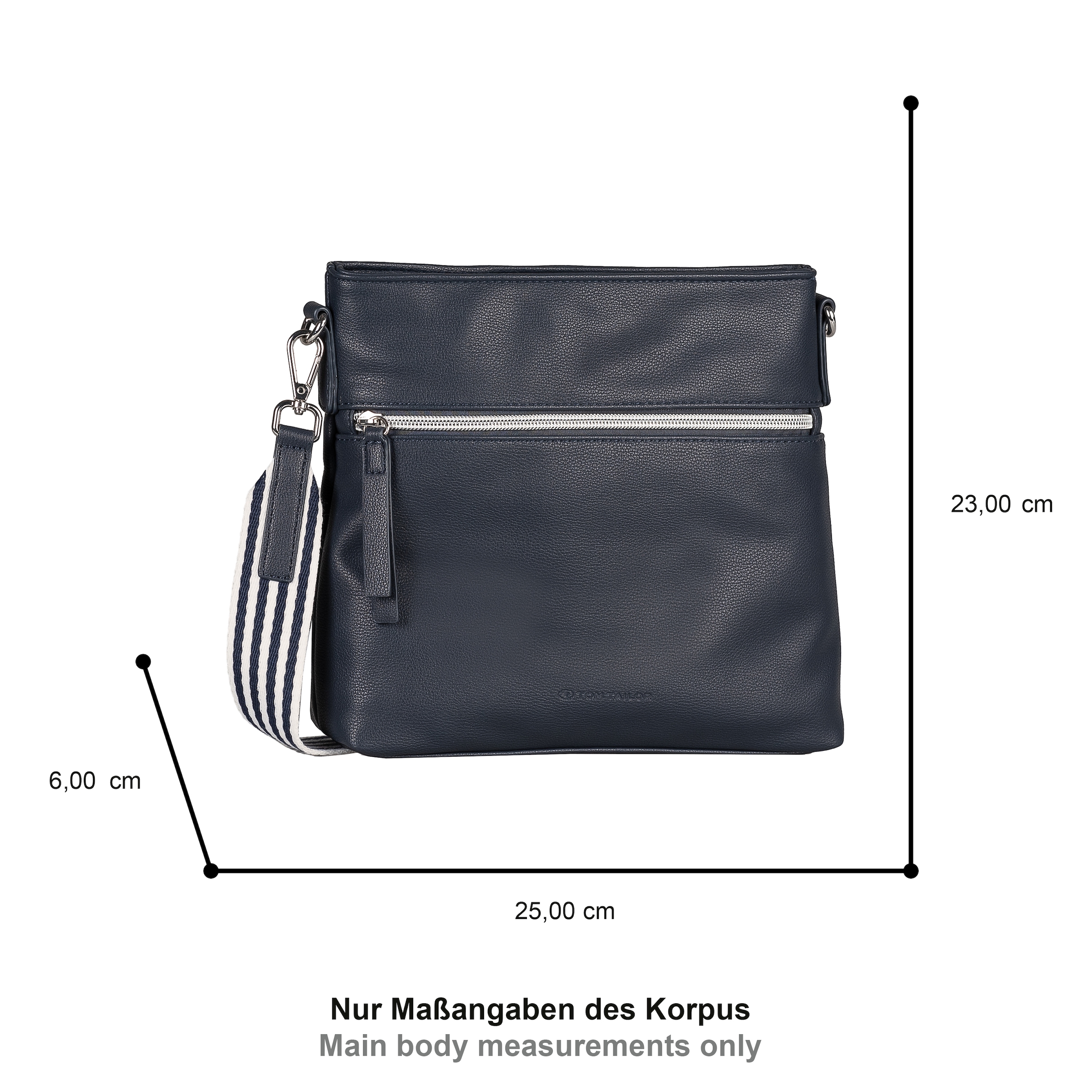 TOM TAILOR Sac à bandoulière »Orla Stripe« en similicuir doux au look moderne avec sangle en tissu estivale
