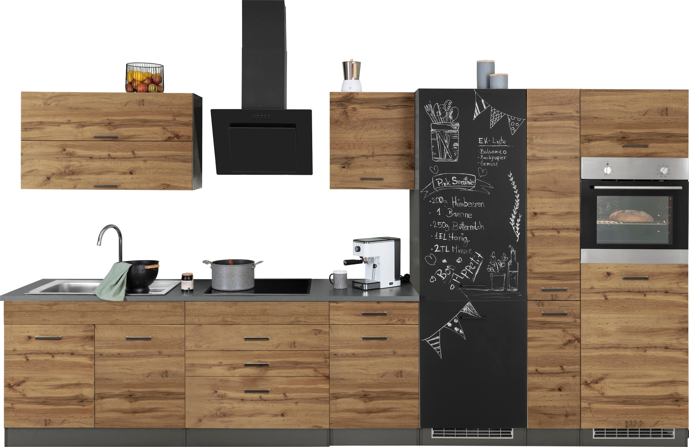 KOCHSTATION Kitchenette »KS-Trier« sans appareils électriques, largeur 380 cm