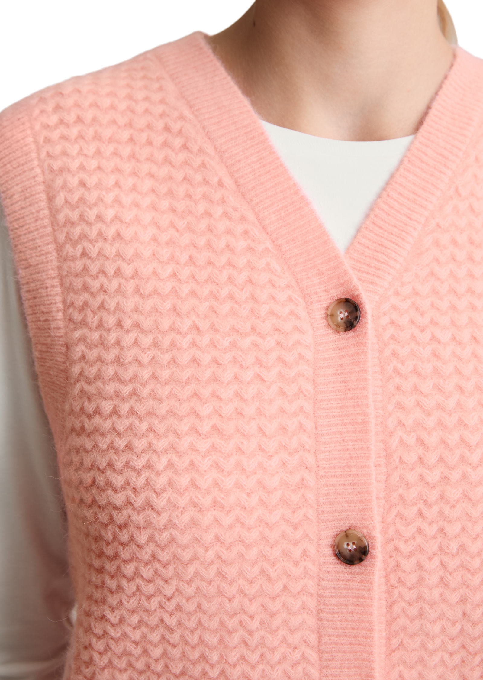 Marc O'Polo DENIM Pull-over mit Knöpfen, regular fit, aus Wolle-Mix, moderne Zickzack-Struktur