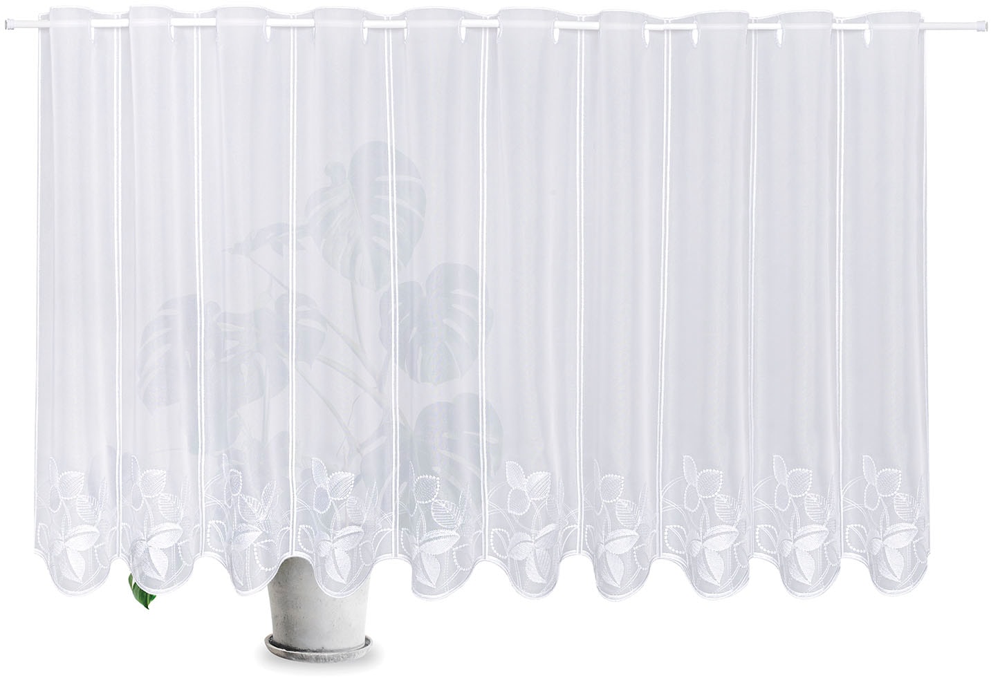 Gerster Rideau à vitres »Fabia, nach Mass, 1 Stück, Durchzuglöcher, transparent« Orifices de passage 1 cuis tlg. SB-Bistro «Fabia», fabrication sur mesure