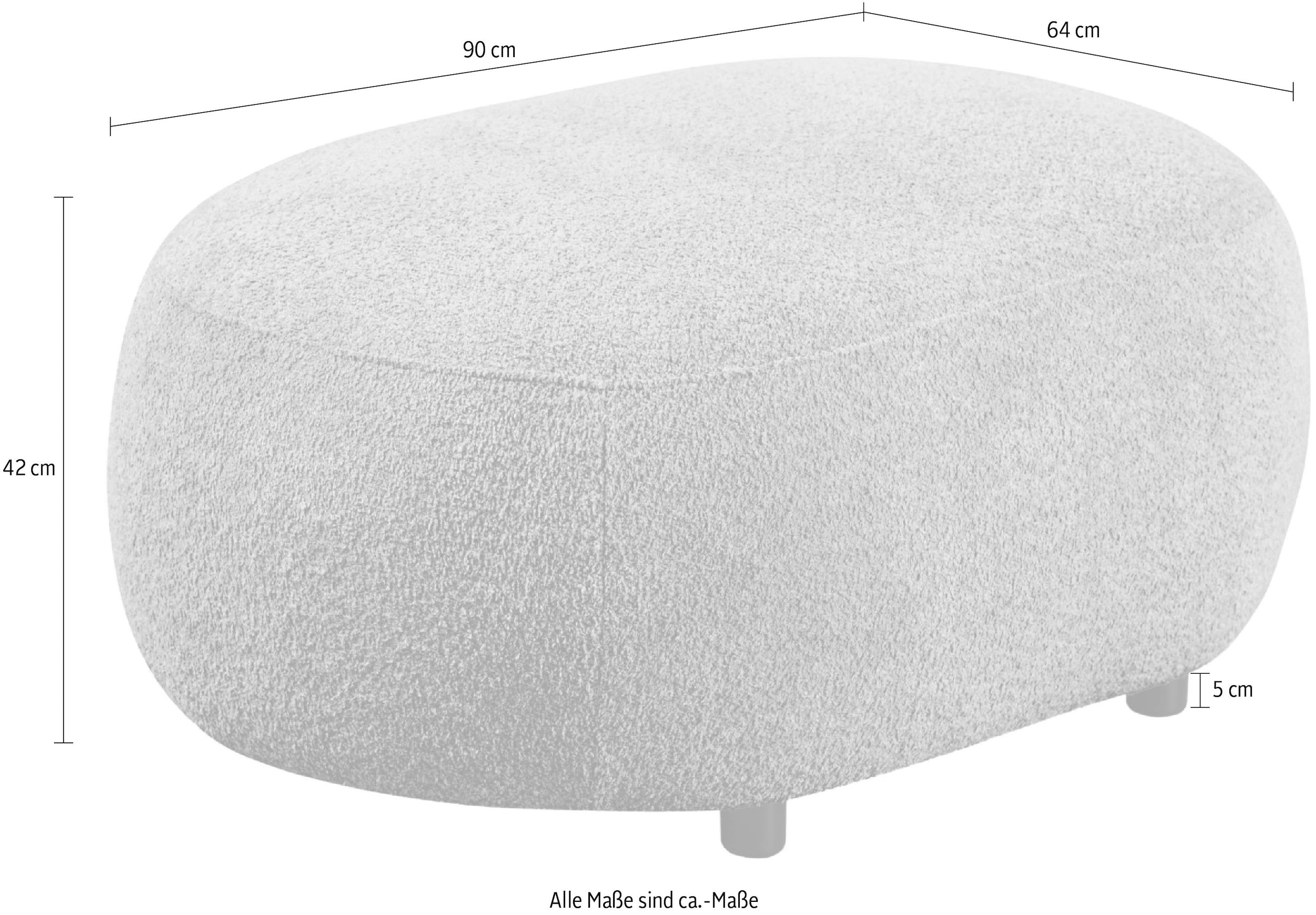 GOODproduct Polsterhocker »OSTRUP, Naturtöne, Boucle oder Chenille« 90x64 cm, organische Form mit sanften Rundungen