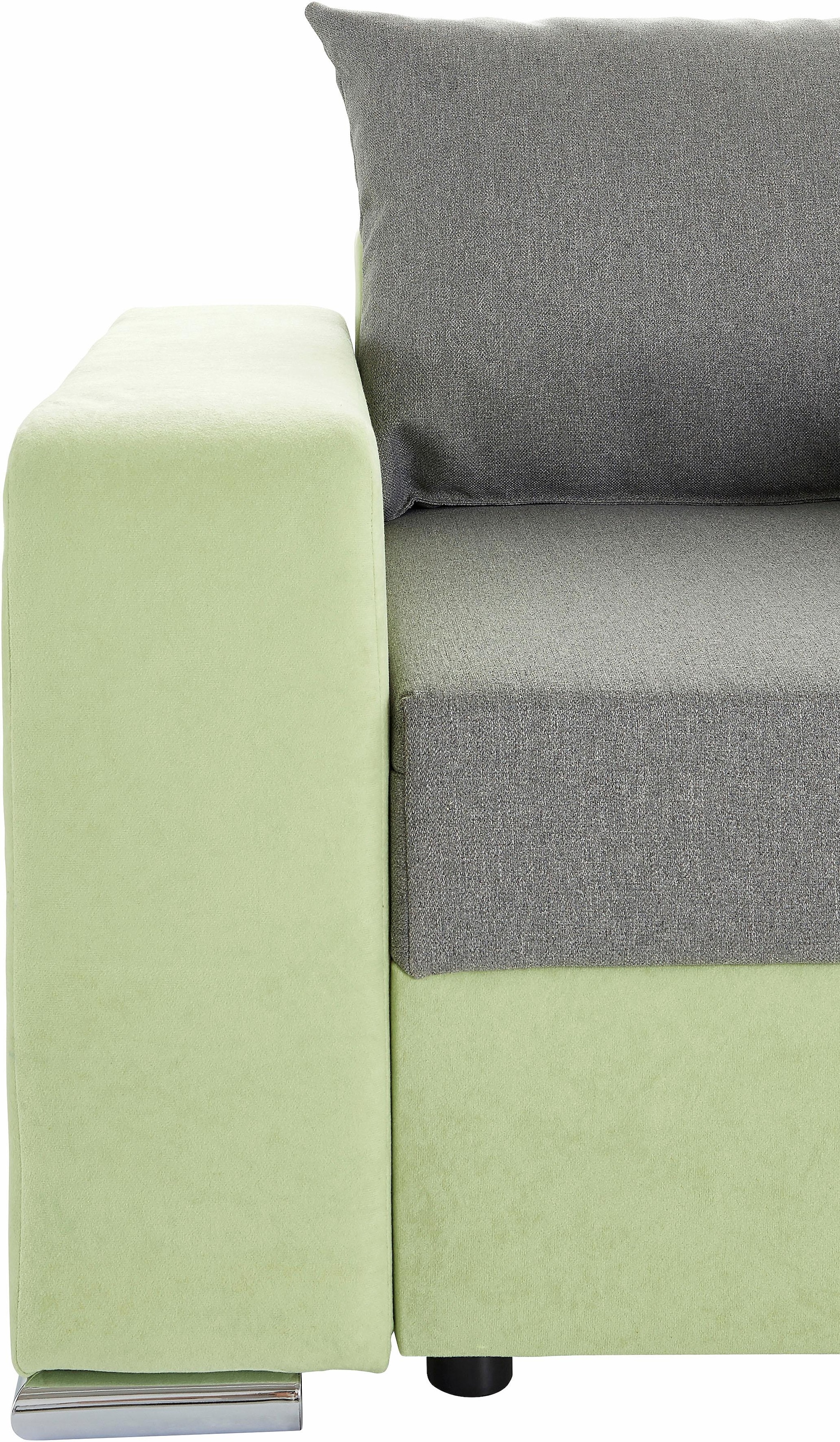 COLLECTION AB Ecksofa »John L-Form« mit Bettfunktion, Bettkasten und integriertem Regal