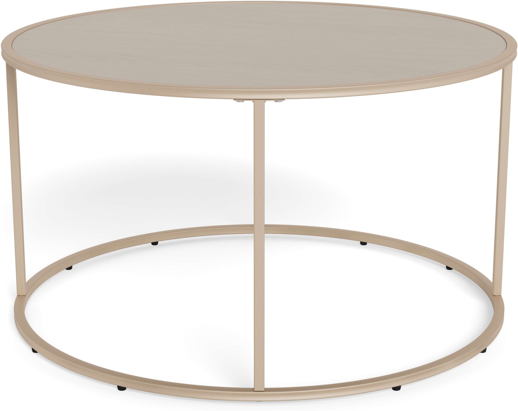 ACTONA GROUP Table basse »Seaford Kaffeetisch, Wohnzimmertisch« table basse ronde avec plateaux en mélamine gris et structure en acier, Ø80x45 cm