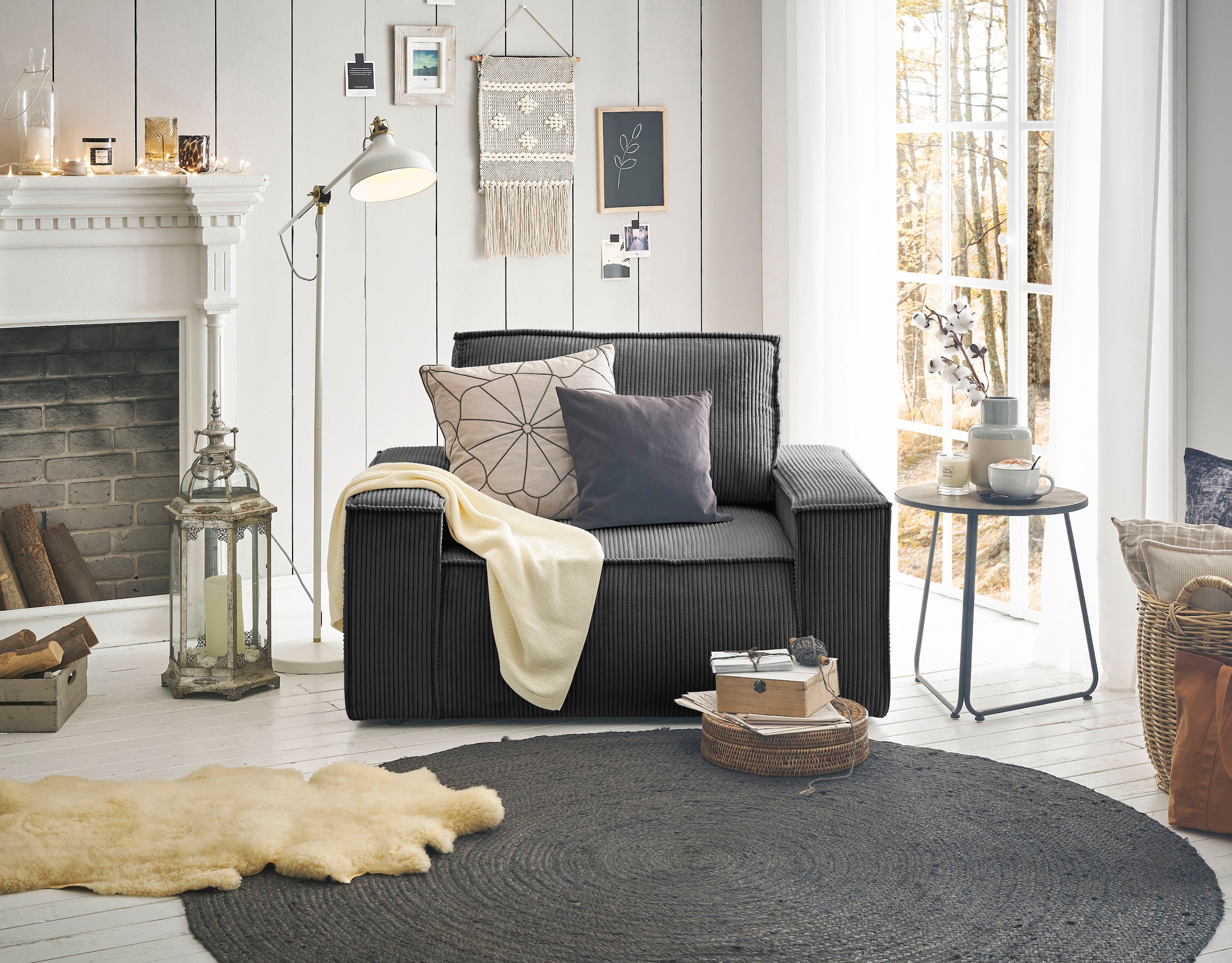 GOODproduct Fauteuil »SHERWOOD, Love-Seat in 3 Stoffarten verfügbar« compatible avec la série de coussins SHERWOOD