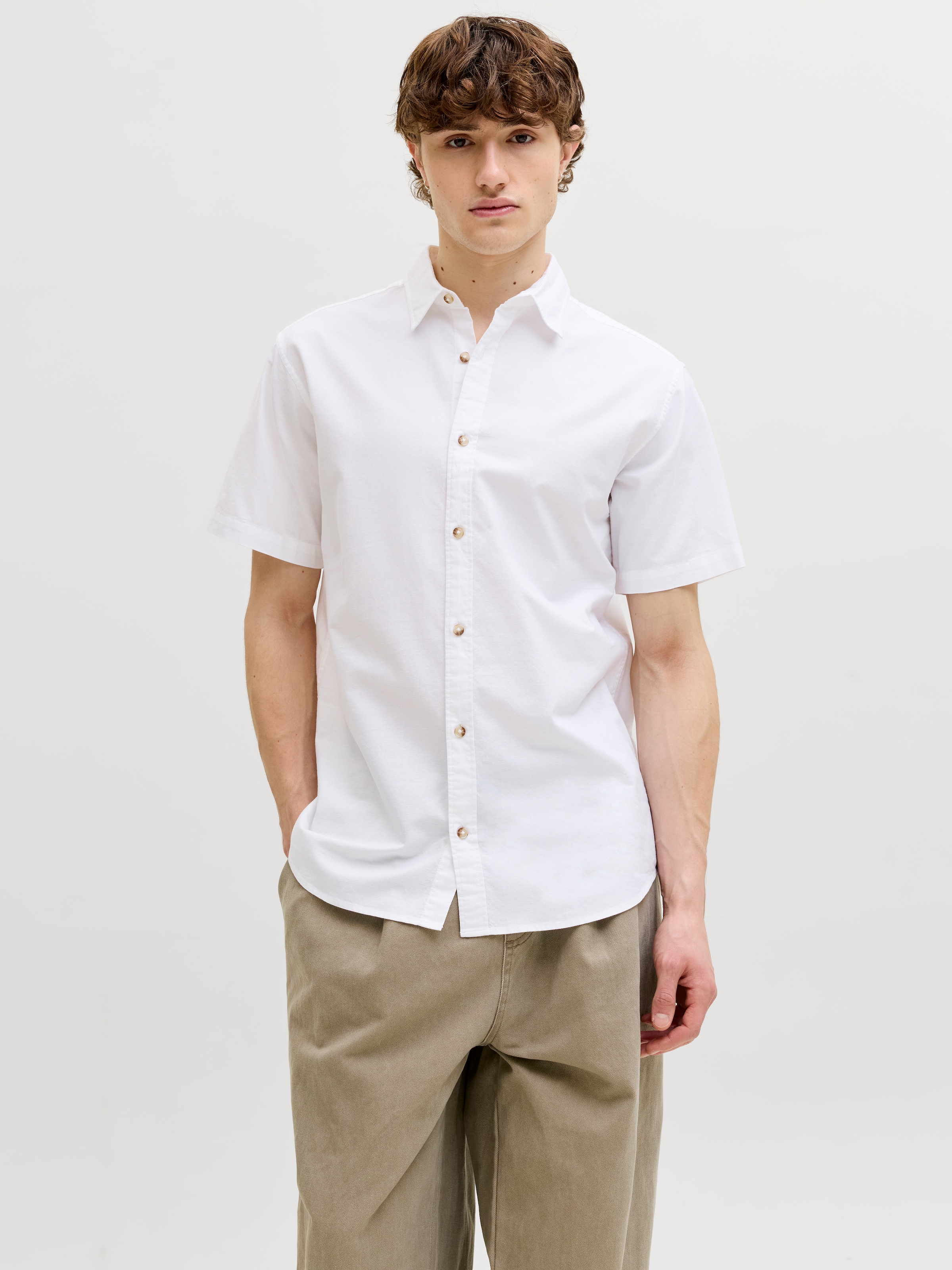 Jack & Jones Kurzarmhemd »JJCHAD OXFORD STRIPE SHIRT SS«