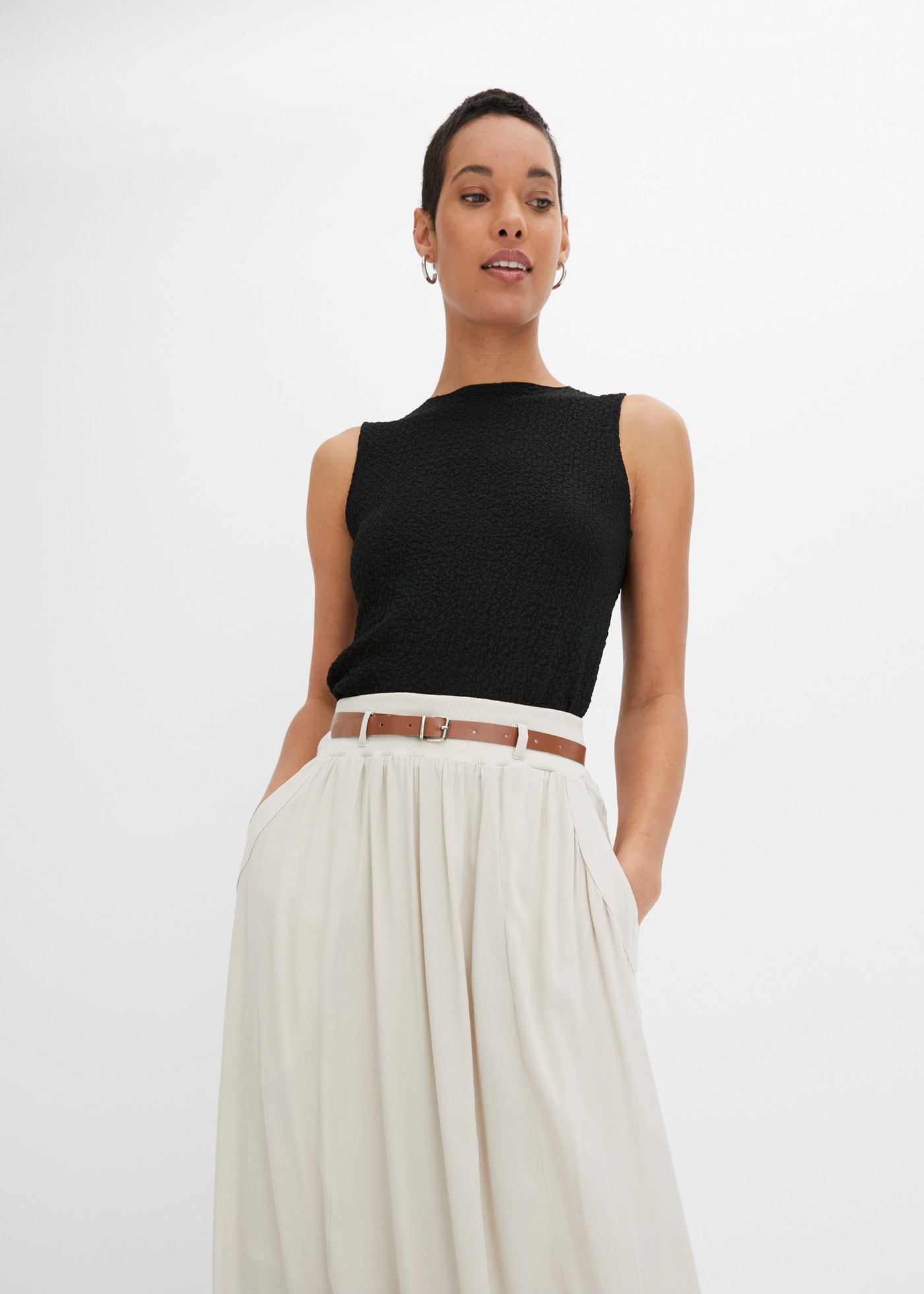 bonprix Maxirock »Maxirock mit Gürtel (2-tlg.Set)« Set, 2 mit Gürtel, Maxilänge, ausgestellte Passform, mit Eingrifftaschen