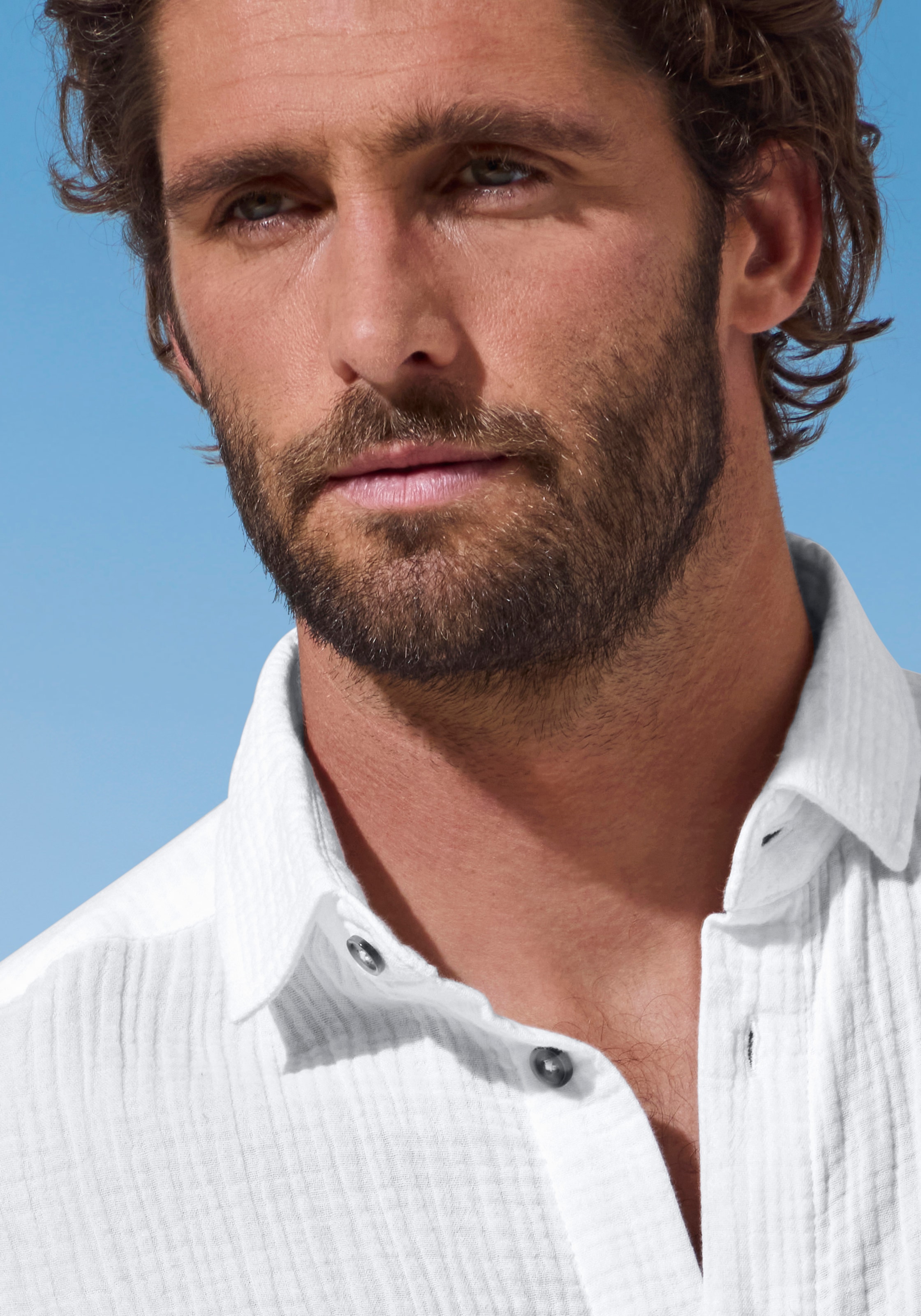 Beachtime Chemise à manches longues »Regular fit« Langarm, Freizeithemd aus Musselin-Ware