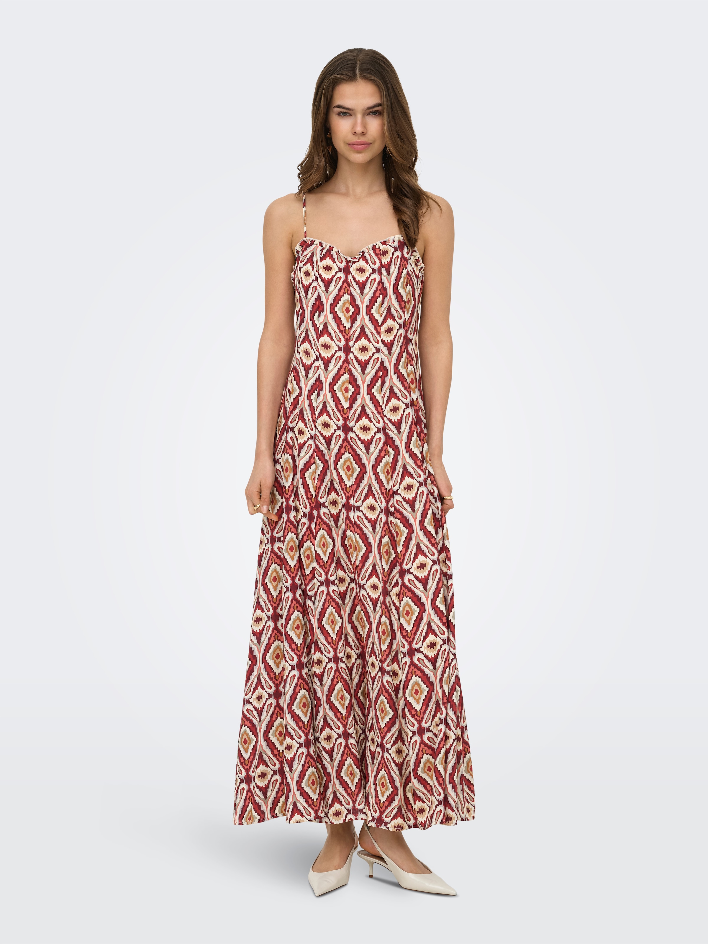 ONLY Robe d'été »ONLSTACY MIKASI LONG STRAP DRESS WVN« mélange de viscose