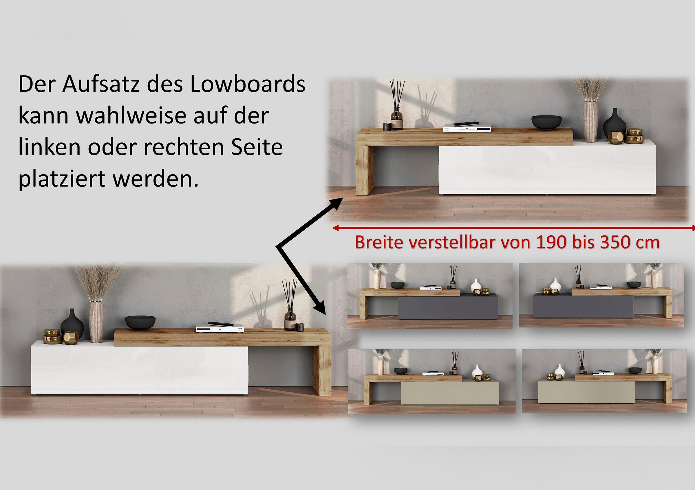 INOSIGN Meuble mural »Chronos Wohnwand, Medienwand, 5-er set« Set, 5 cuis tlg.