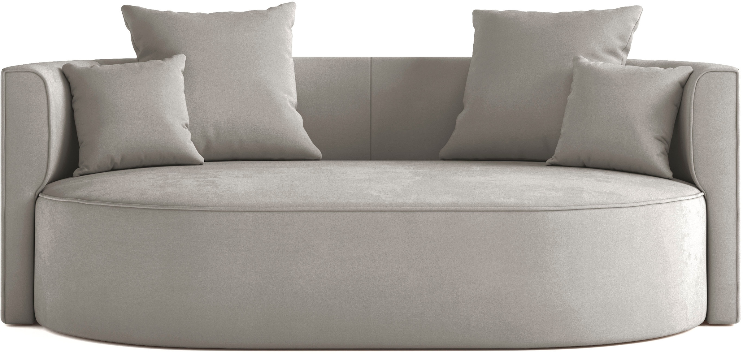 LeGer Home by Lena Gercke 2,5-Sitzer »ISALIE, rundes Loungesofa, mit Kissen, perfekt gepolstert« moderne Stoffe, mit 4 Zierkissen, extra grosse Sitzfläche