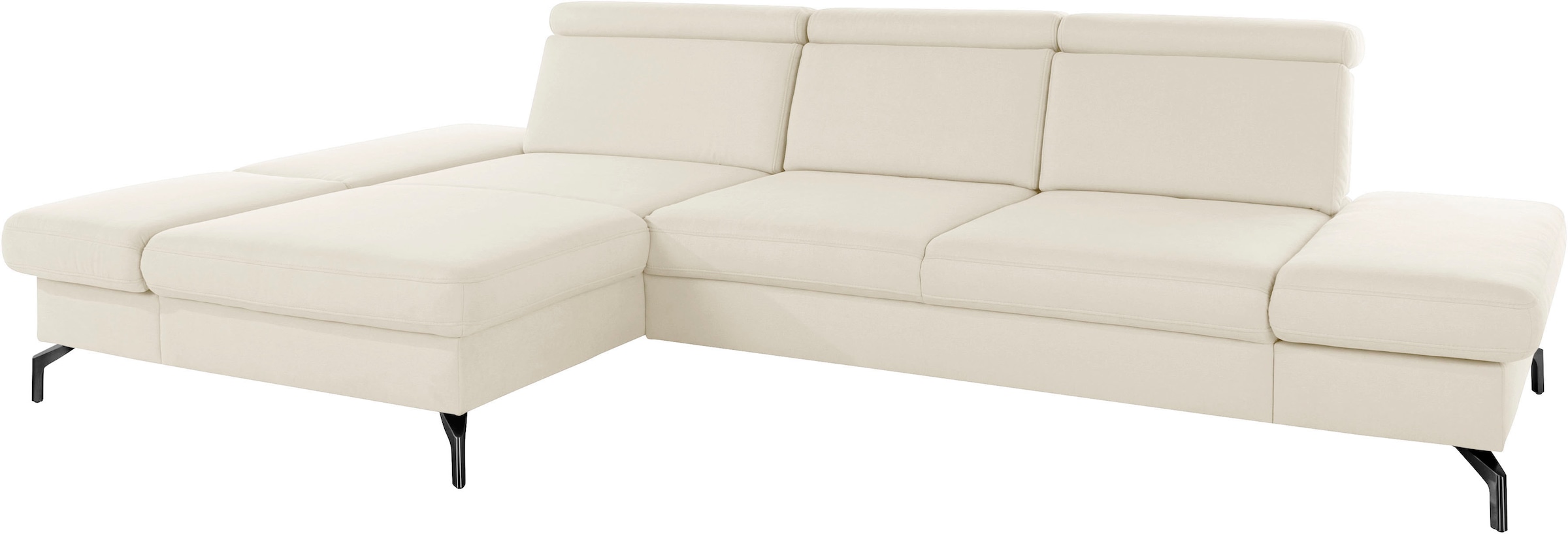 sit&more Ecksofa »Brisbane L-Form« Fusshöhe 15 cm, inklusive Sitztiefen-, Armteil- und Kopfteilverstellung