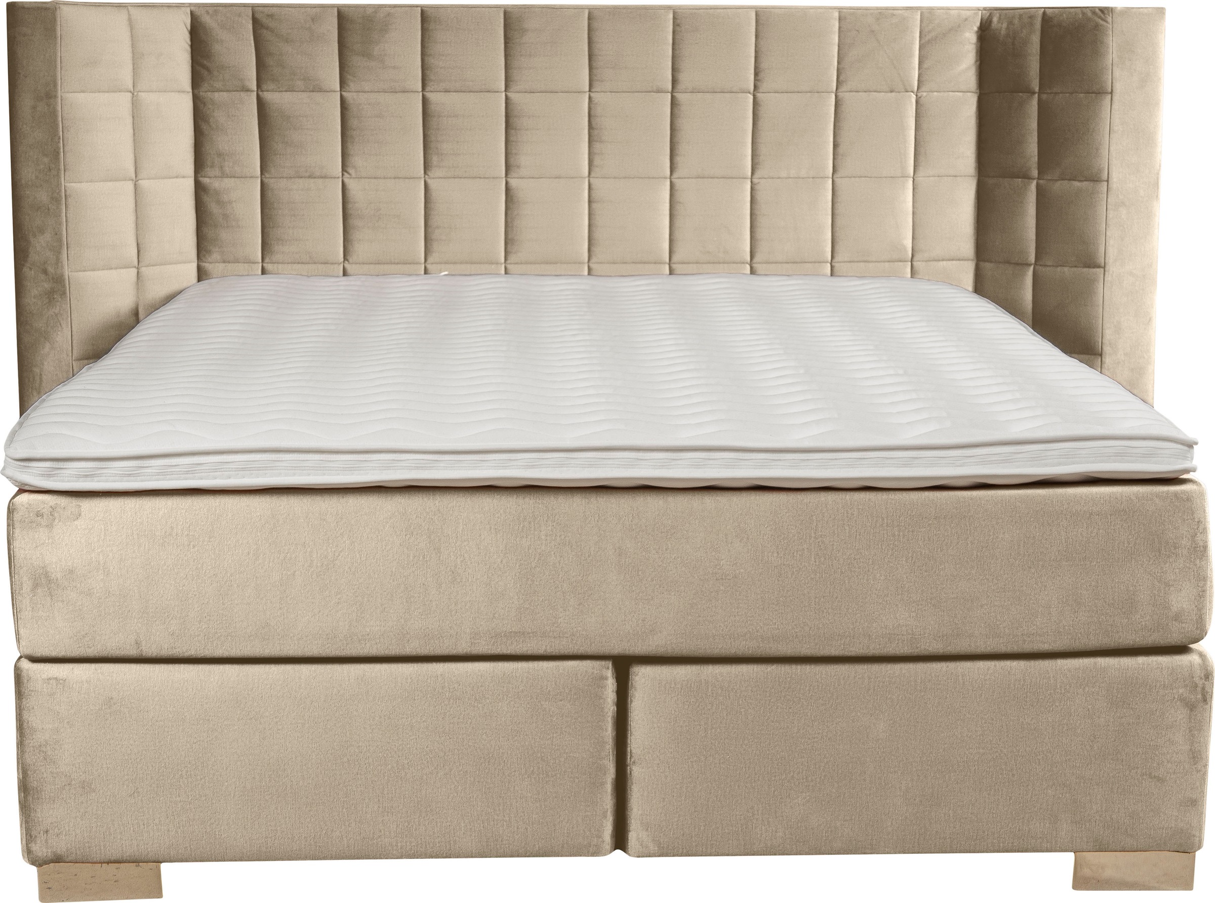 Home affaire Lit boxspring »Piazza« mit Steppung und Kopfteil mit seitlichen Flügeln