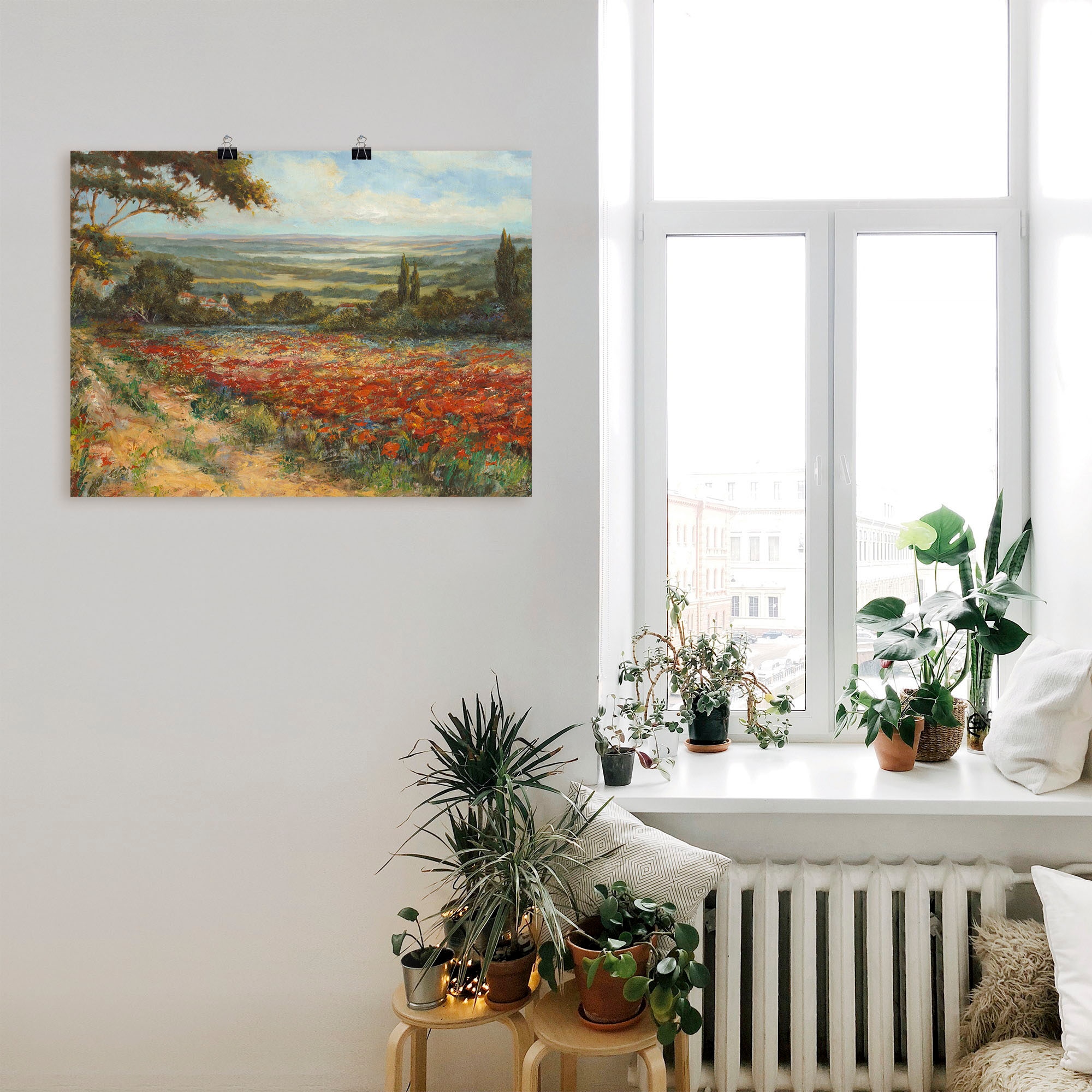 Artland Fresque murale »Weg am Mohnfeld« 1 cuis tlg. als Leinwandbild, Poster in verschied. Grössen