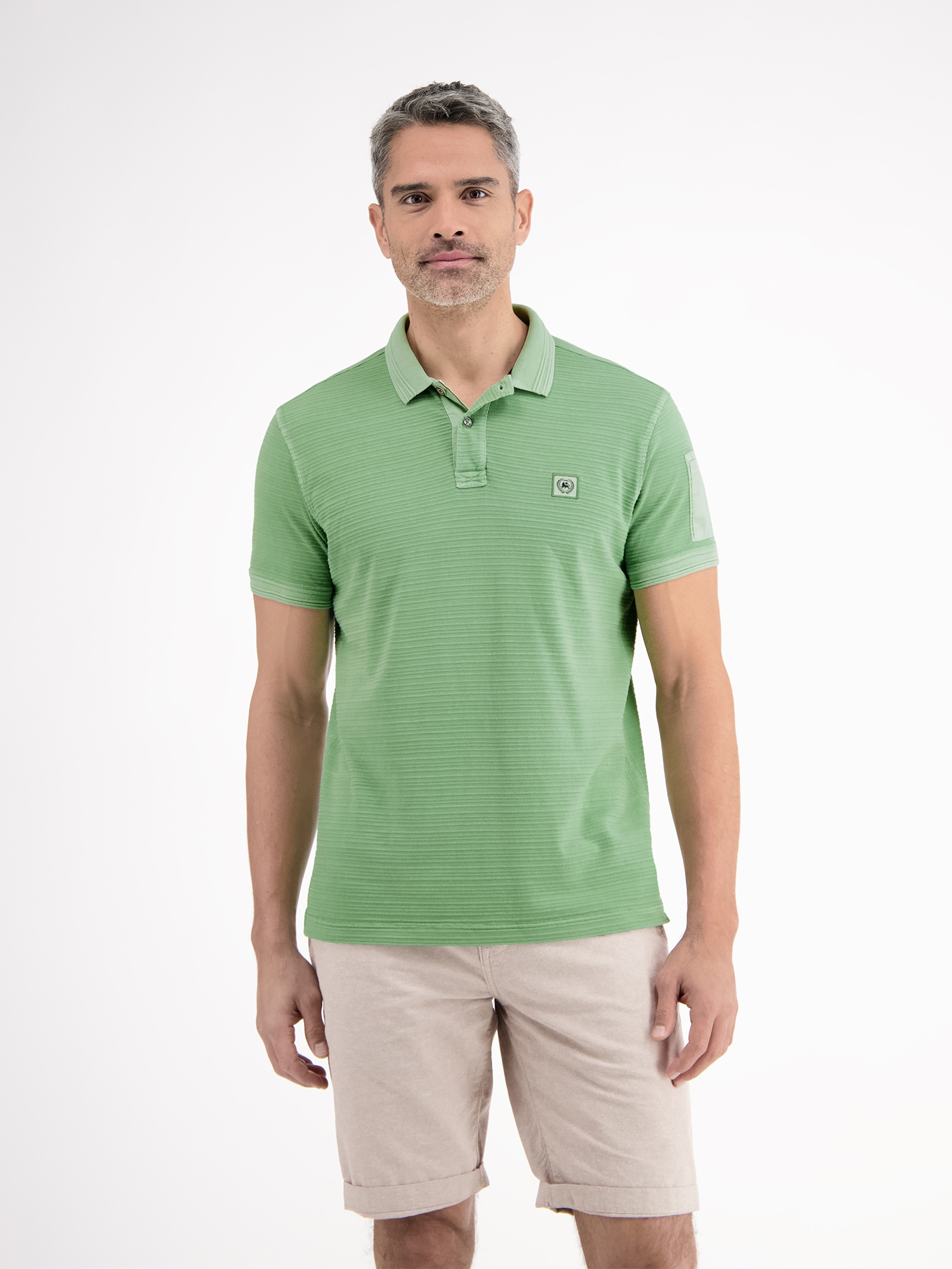 LERROS Polo »Tonal-gestreiftes Poloshirt für Herren«