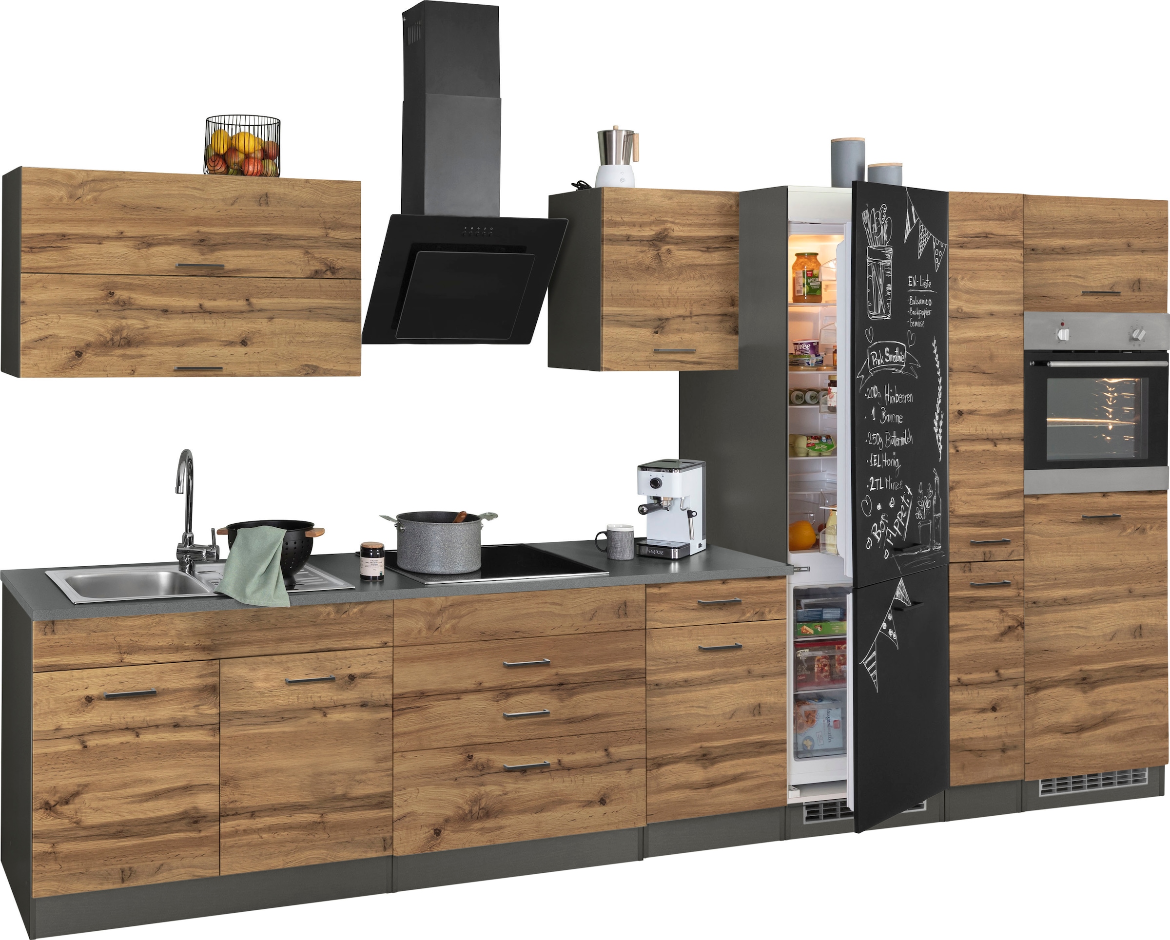 KOCHSTATION Kitchenette »KS-Trier« sans appareils électriques, largeur 380 cm