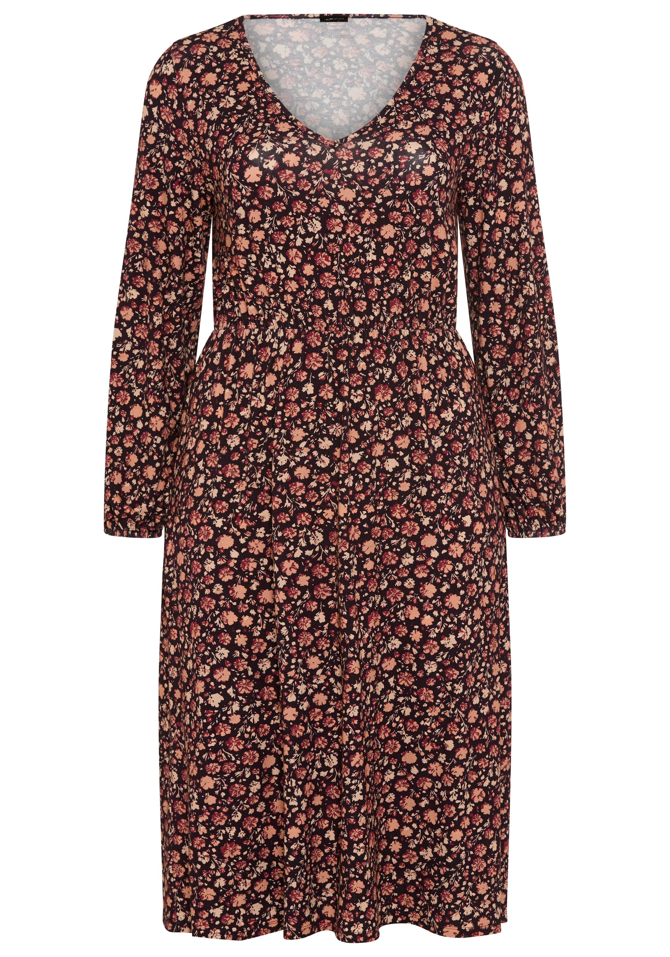 Laura Scott CURVE Midikleid »Grosse Grössen« aus elastischer Viskosemischung, figurumspielende Passform