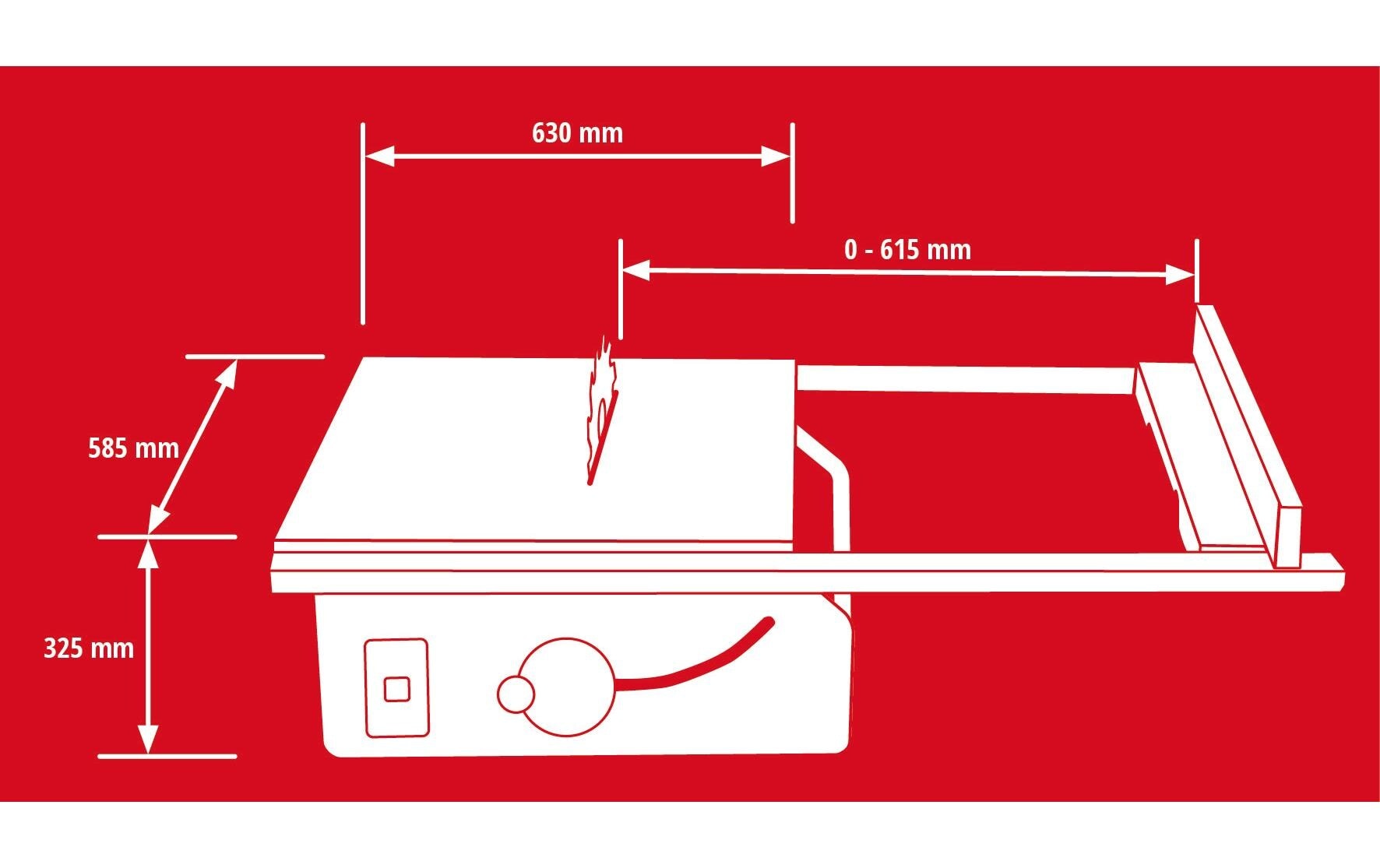  Tischkreissäge »TP-CC 10 T« mit Arbeitstisch aus Aluminiumguss mit höhenverstellbarer Tischeinlage
