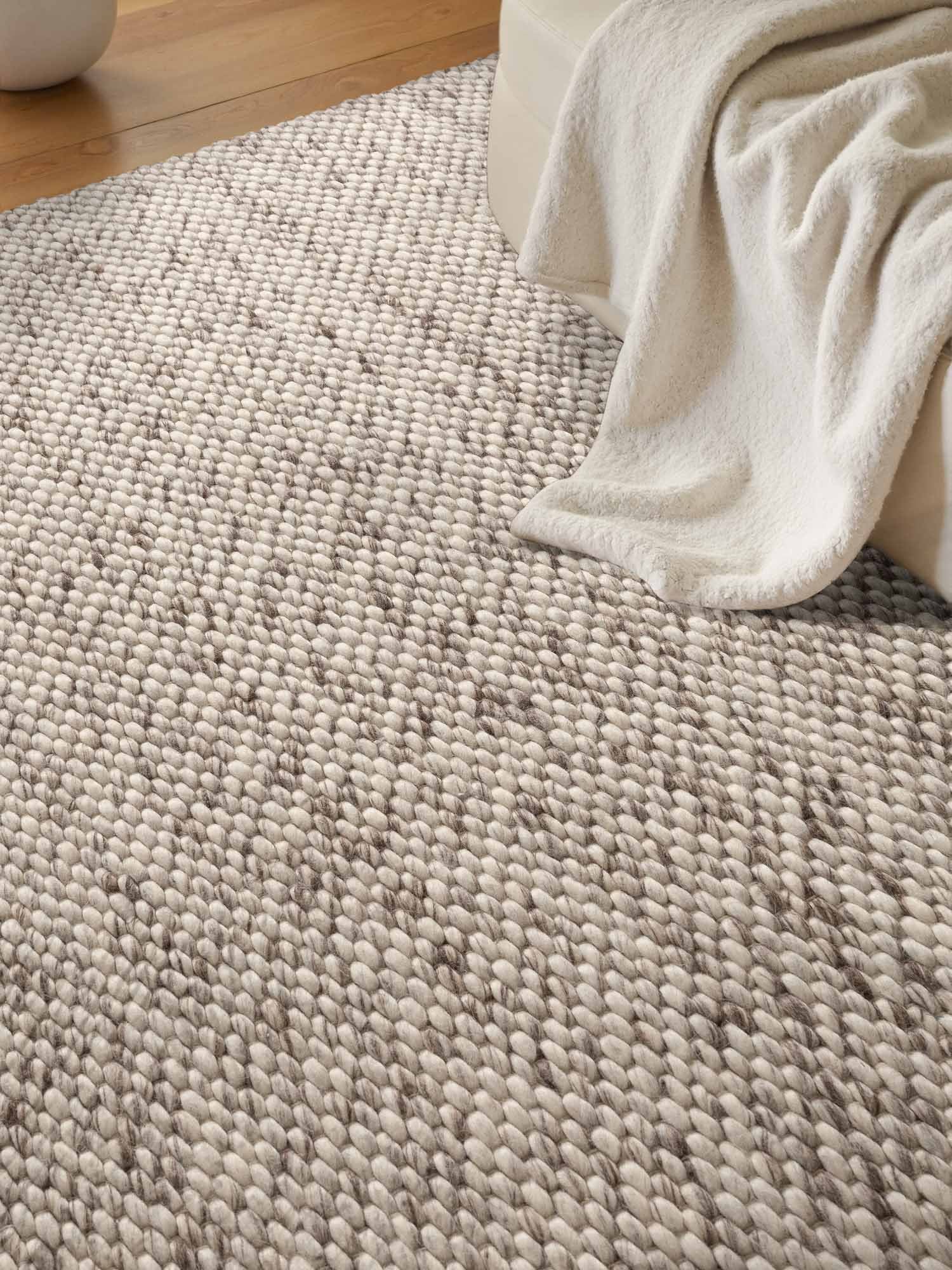 ELLE DECORATION Wollteppich »Beans« rechteckig 10 mm Höhe Handweb Teppich Wolle, Perlenstruktur, Wohnzimmer, Schlafzimmer, Flur