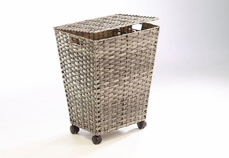 locker Panier à linge polyrattan, avec roulettes
